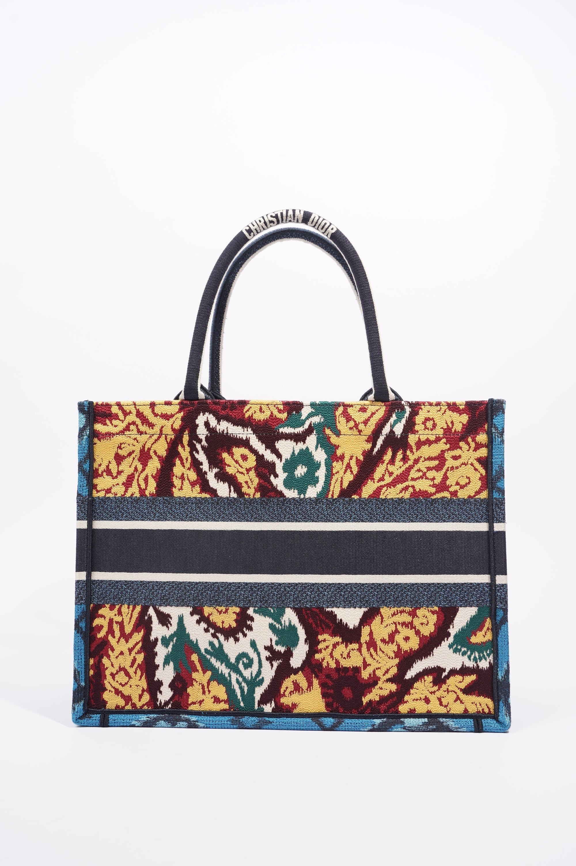 Christian Dior Womens Book Tote Blue / Multi Medium