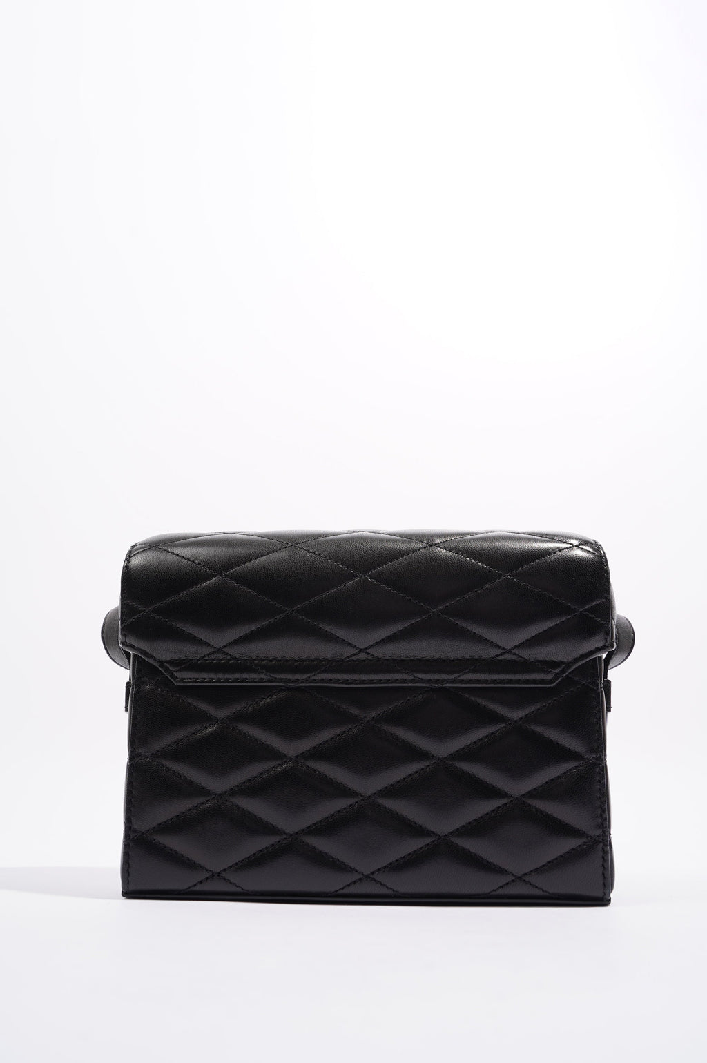 Saint Laurent Womens June Quilted Box Bag Black Leather