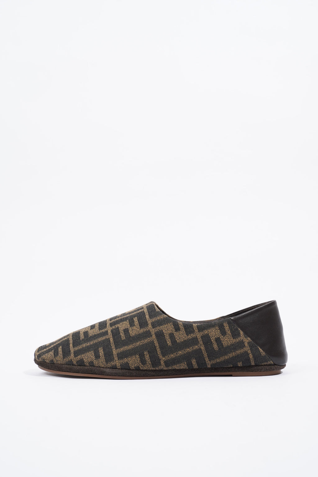 Fendi FF Logo Slippers Brown / Beige EU 38 / UK 5