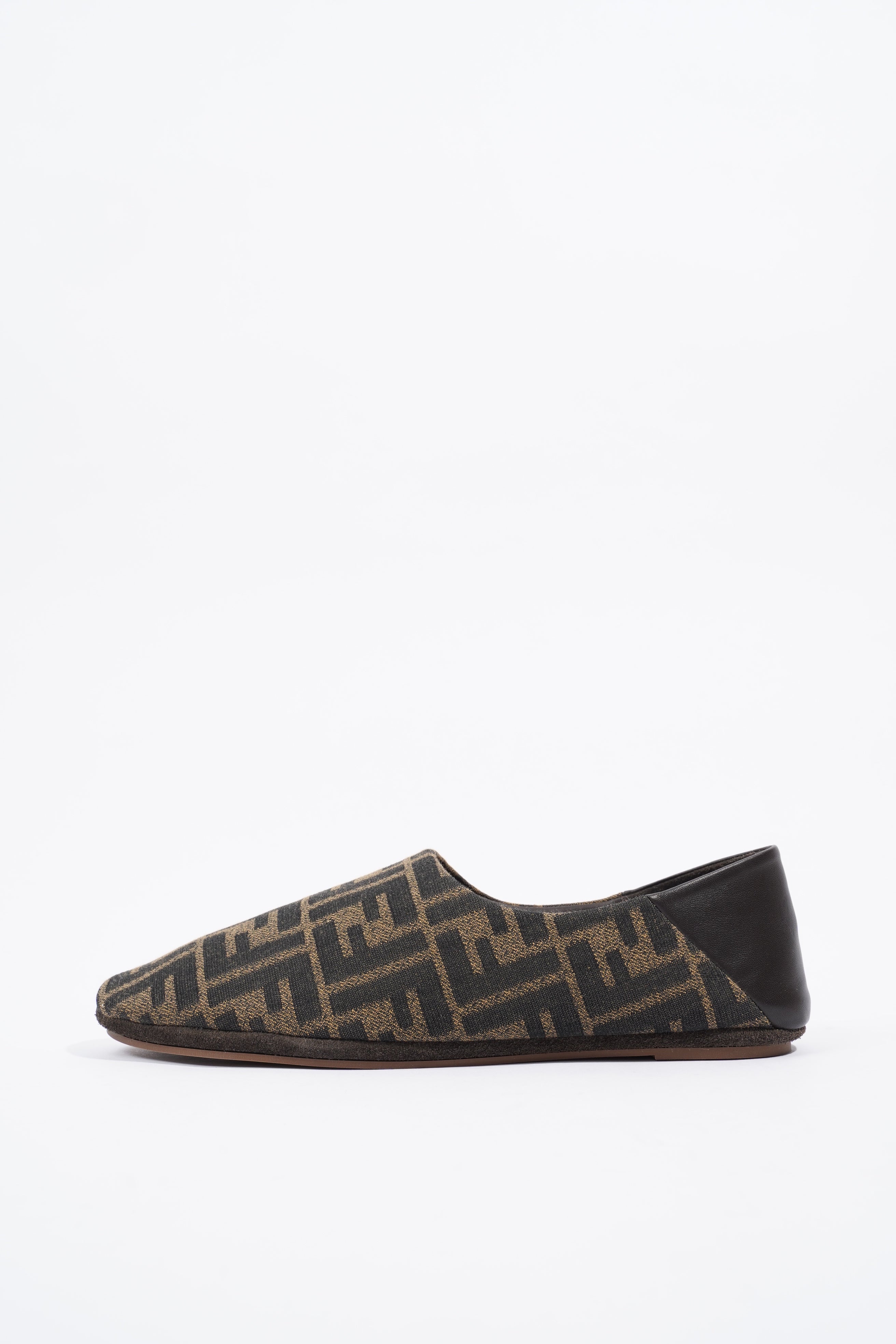 Fendi FF Logo Slippers Brown / Beige EU 38 / UK 5