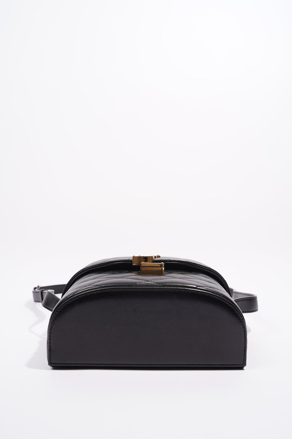 Saint Laurent Womens June Quilted Box Bag Black Leather