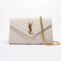 Saint Laurent Cassandra Chain Wallet White / Gold
