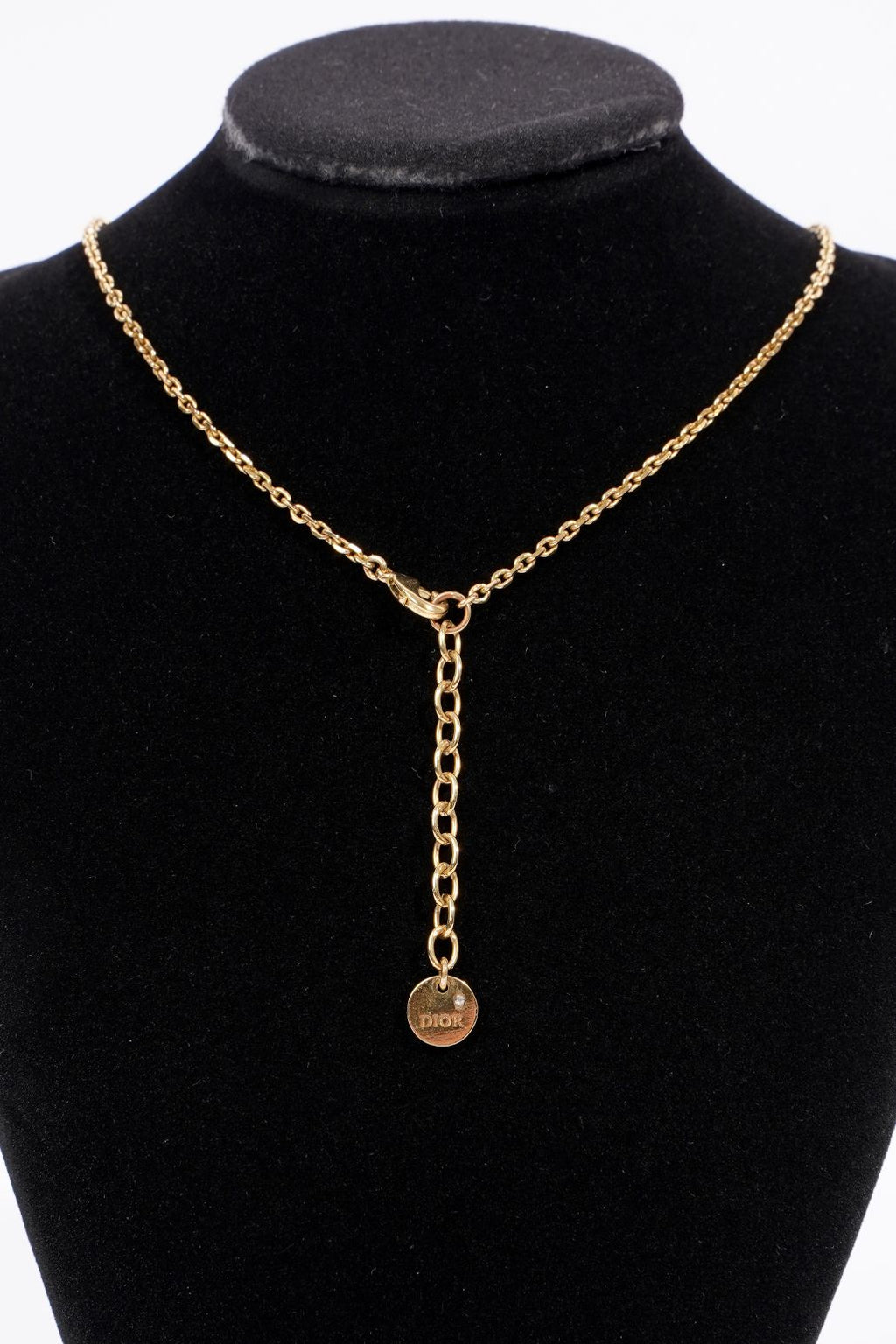 Christian Dior Womens Petit CD Choker Necklace Golden Finish Base Metal