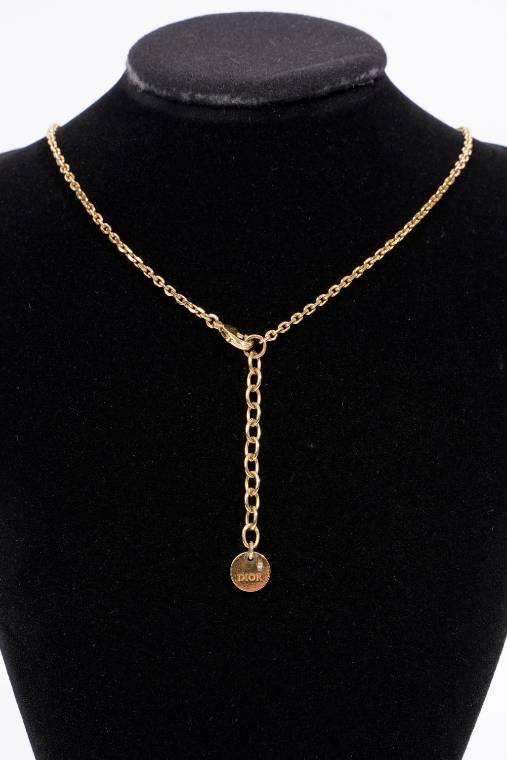 Christian Dior Womens Petit CD Choker Necklace Golden Finish Base Metal