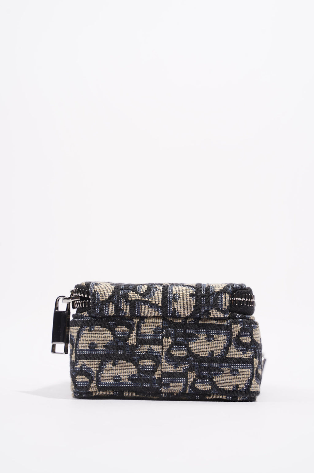 Christian Dior Mens Rider Pouch Oblique Blue / White Canvas Micro
