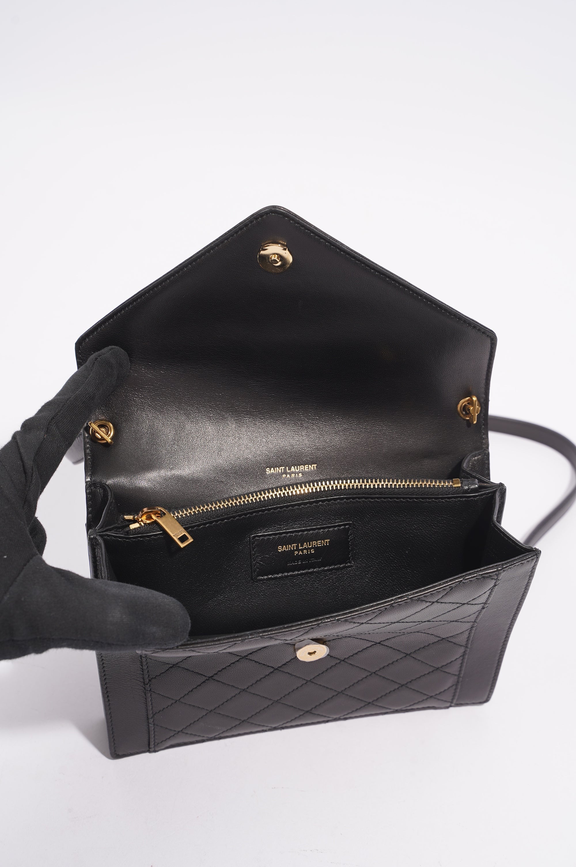 Saint Laurent Womens Gaby Satchel Black Mini