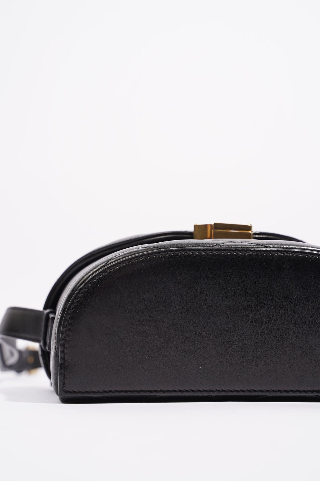 Saint Laurent Womens June Quilted Box Bag Black Leather