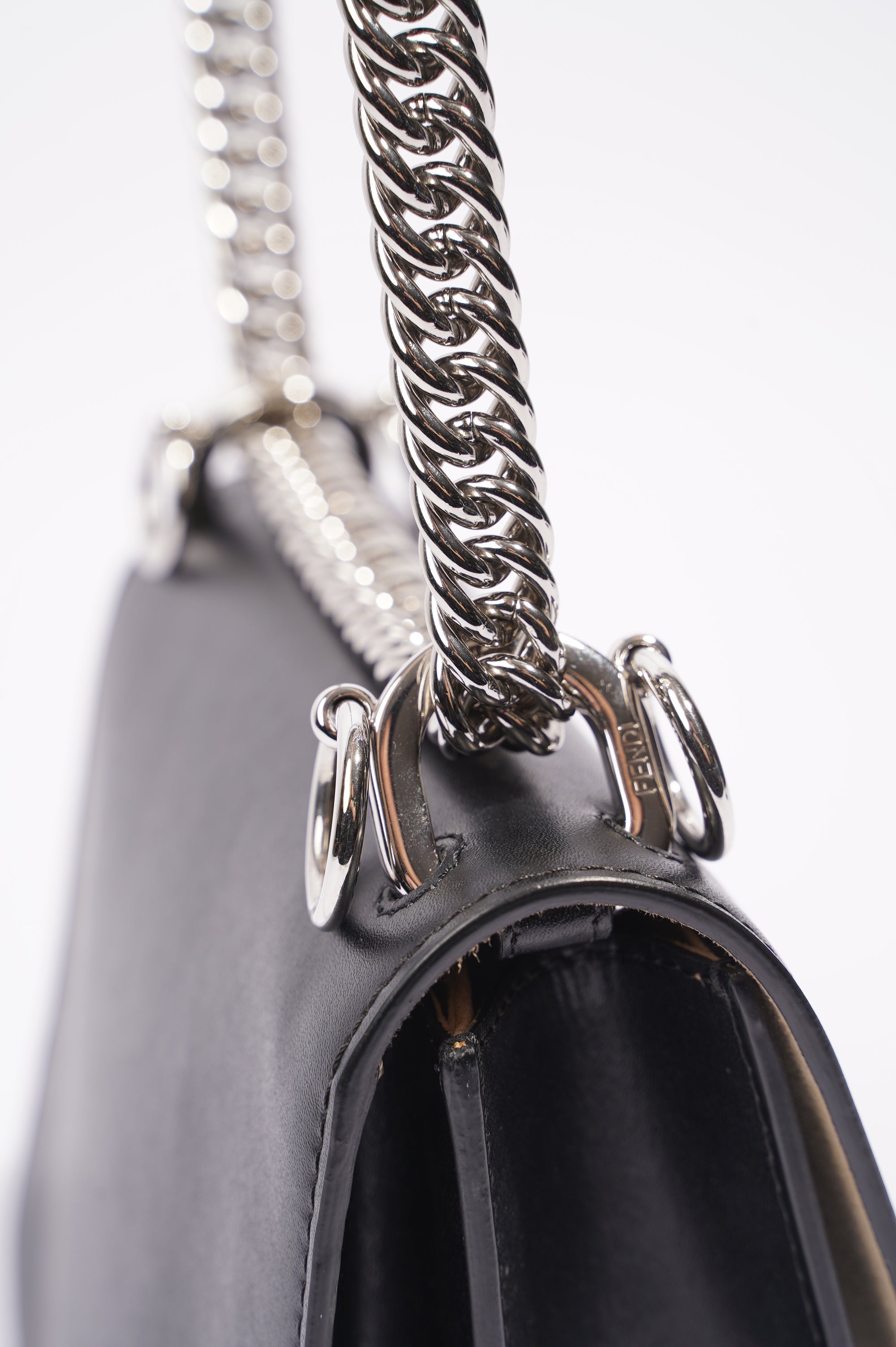 Fendi Womens Kan I Bag Black Small