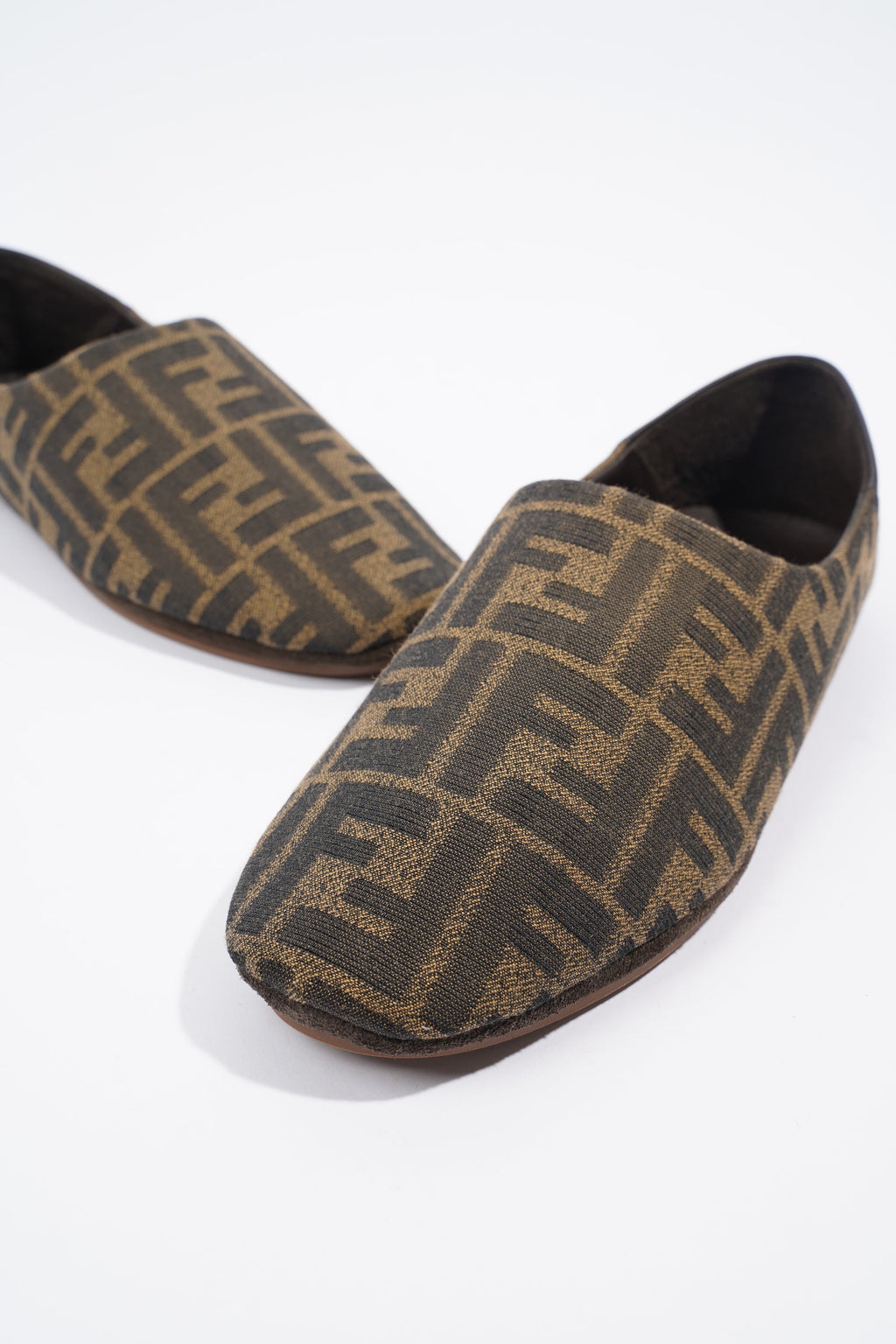 Fendi FF Logo Slippers Brown / Beige EU 38 / UK 5