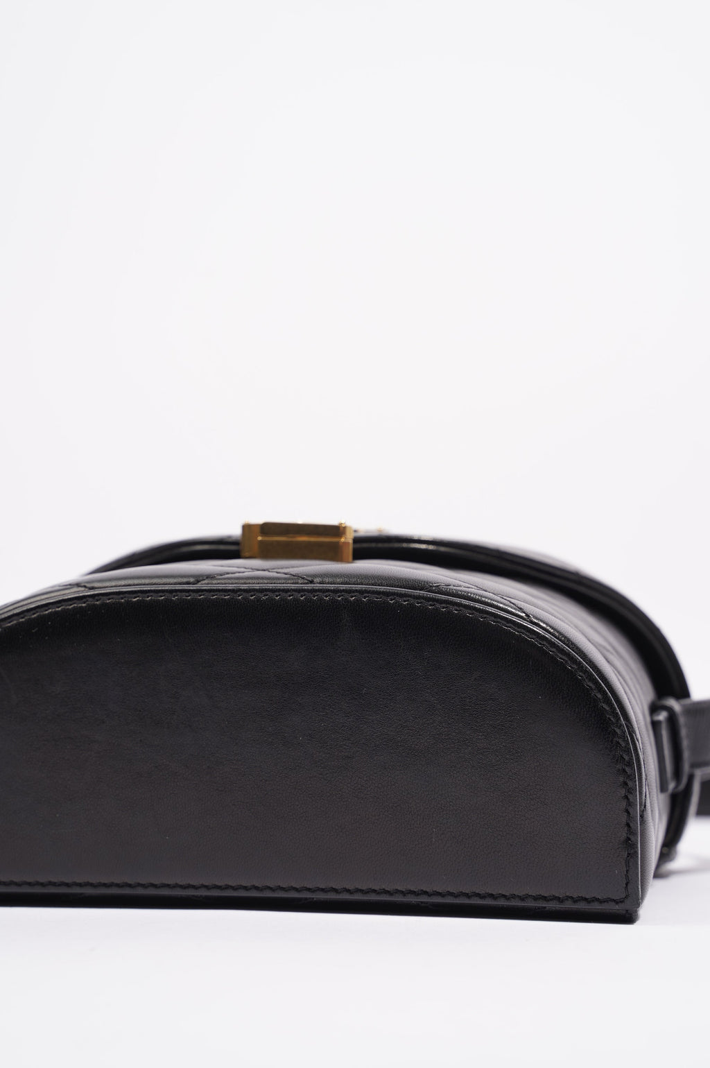 Saint Laurent Womens June Quilted Box Bag Black Leather