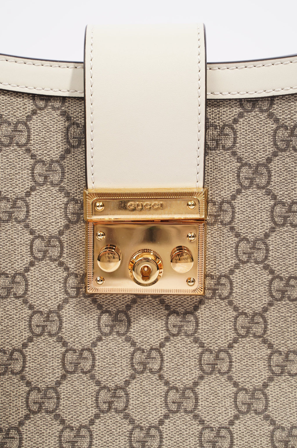 Gucci Womens Padlock Bag Supreme / White Medium