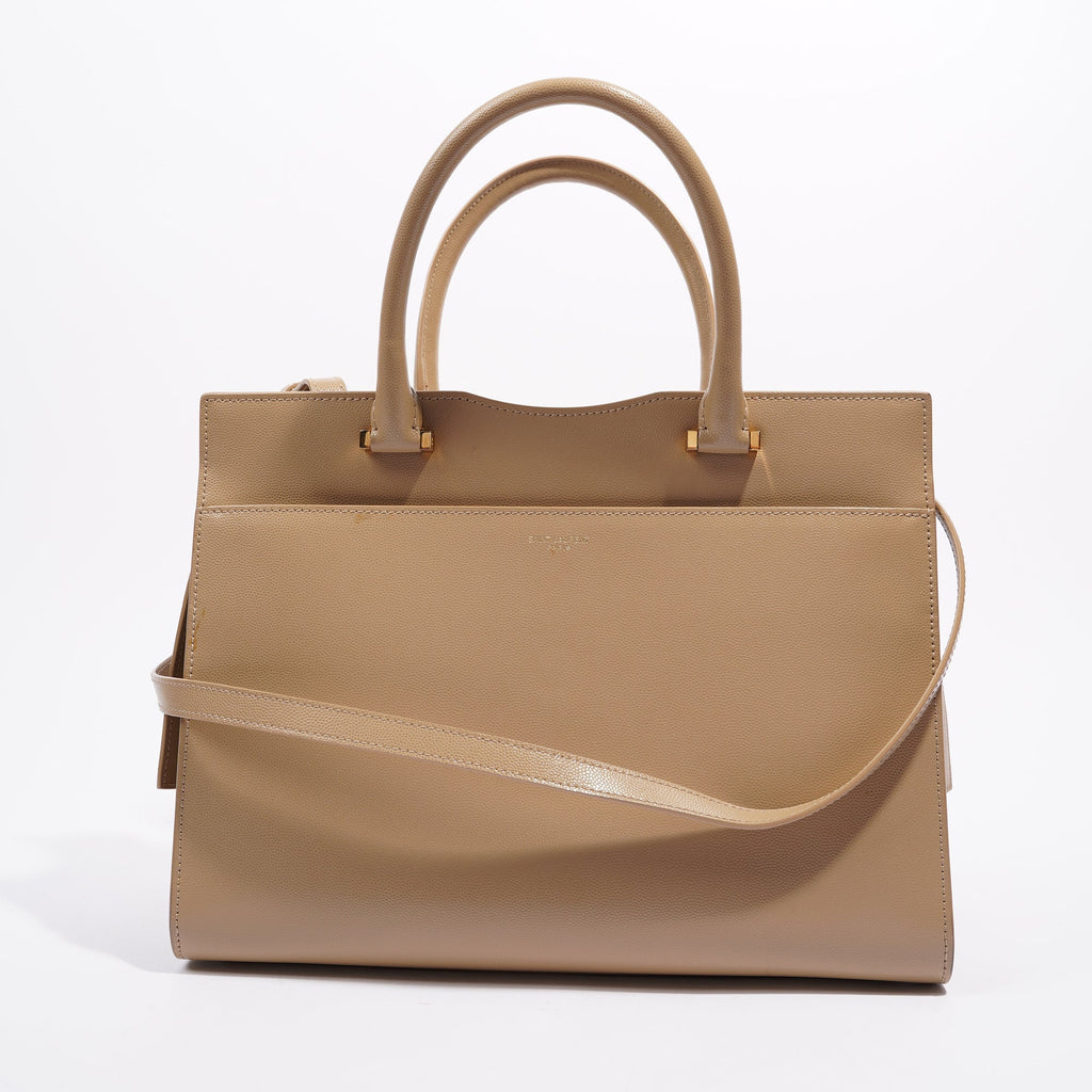 Saint Laurent Womens Uptown Tote Beige Small