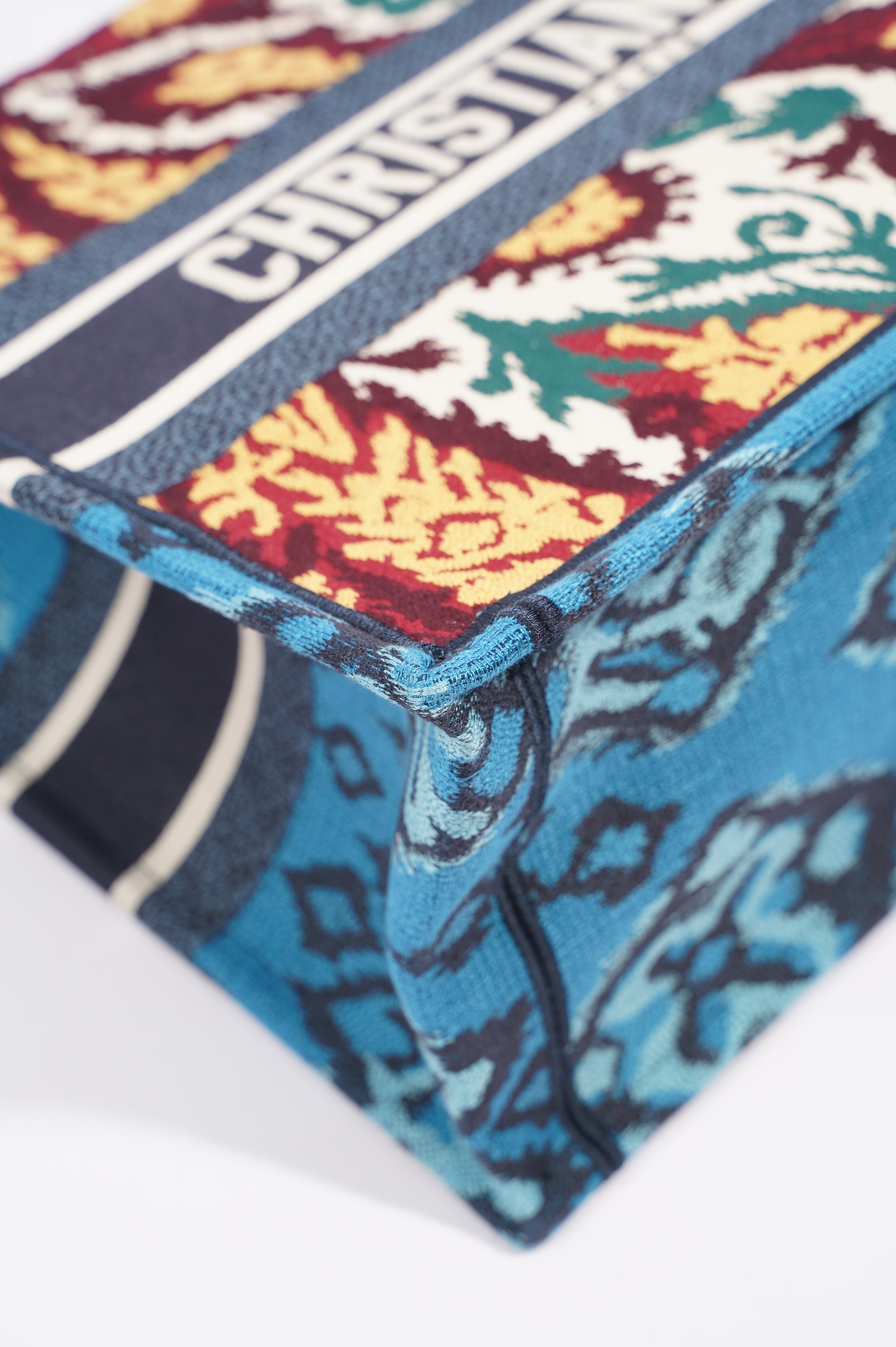 Christian Dior Womens Book Tote Blue / Multi Medium