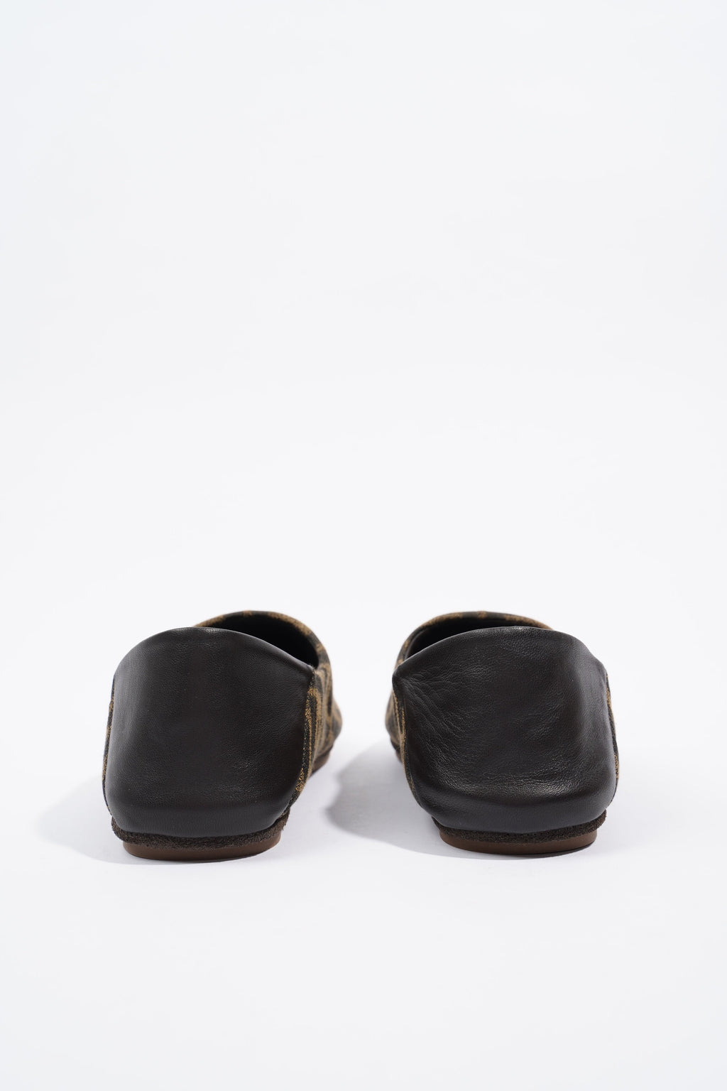 Fendi FF Logo Slippers Brown / Beige EU 38 / UK 5