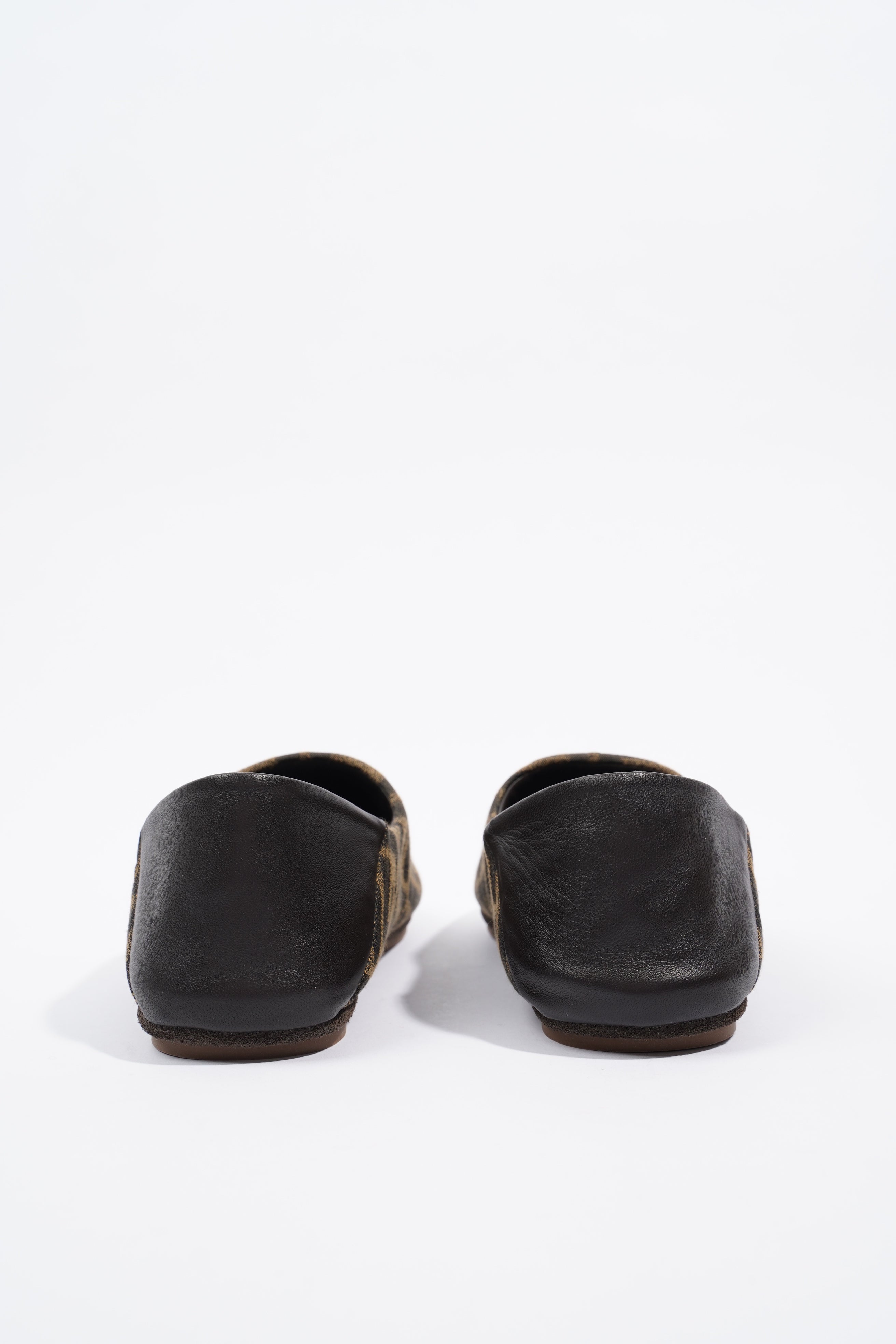 Fendi FF Logo Slippers Brown / Beige EU 38 / UK 5