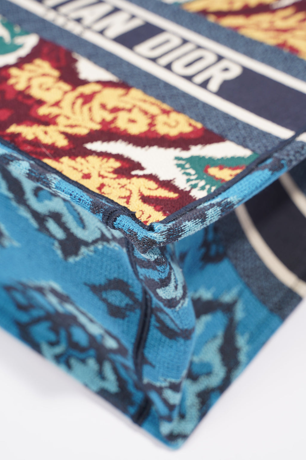 Christian Dior Womens Book Tote Blue / Multi Medium