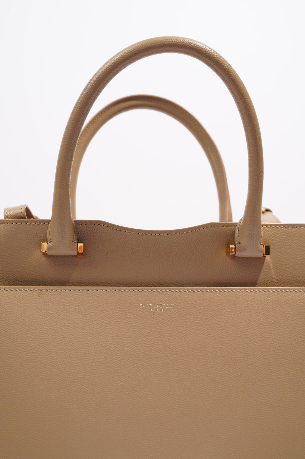 Saint Laurent Womens Uptown Tote Beige Small