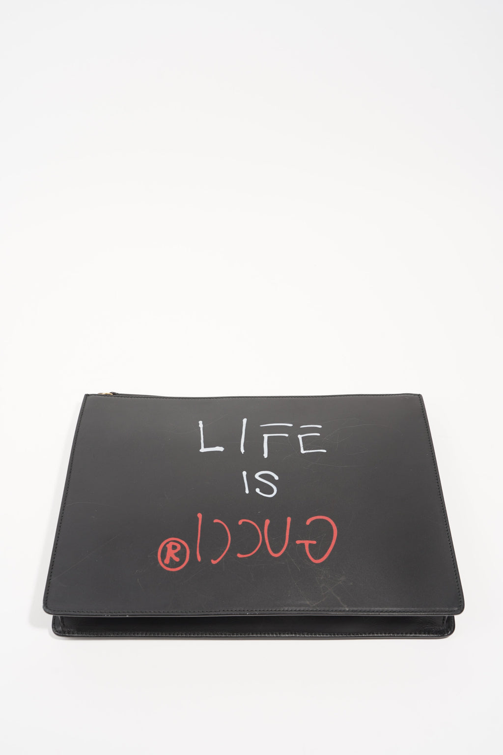Gucci Womens Life Is Good Clutch With Strap Black