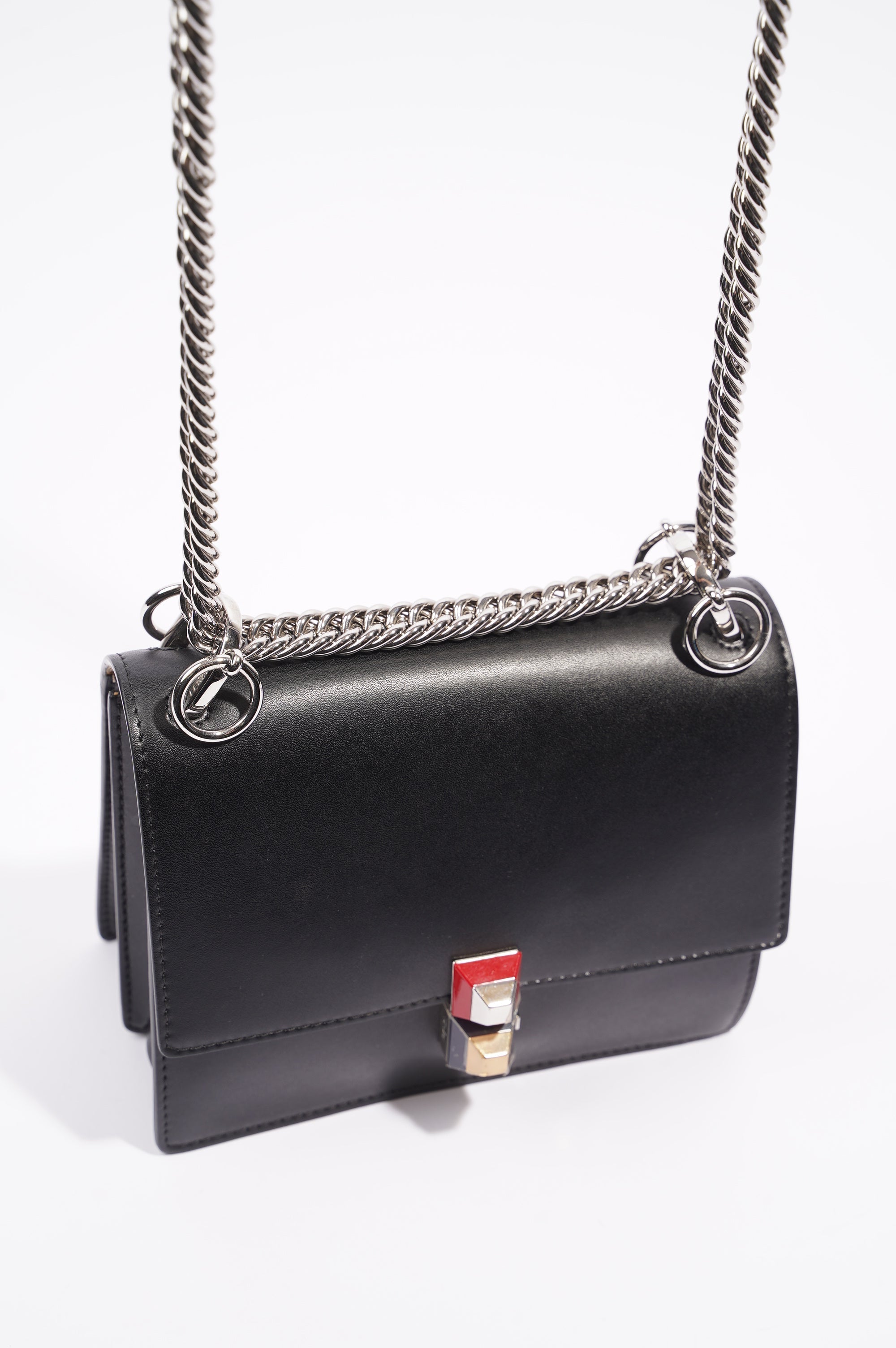 Fendi Womens Kan I Bag Black Small