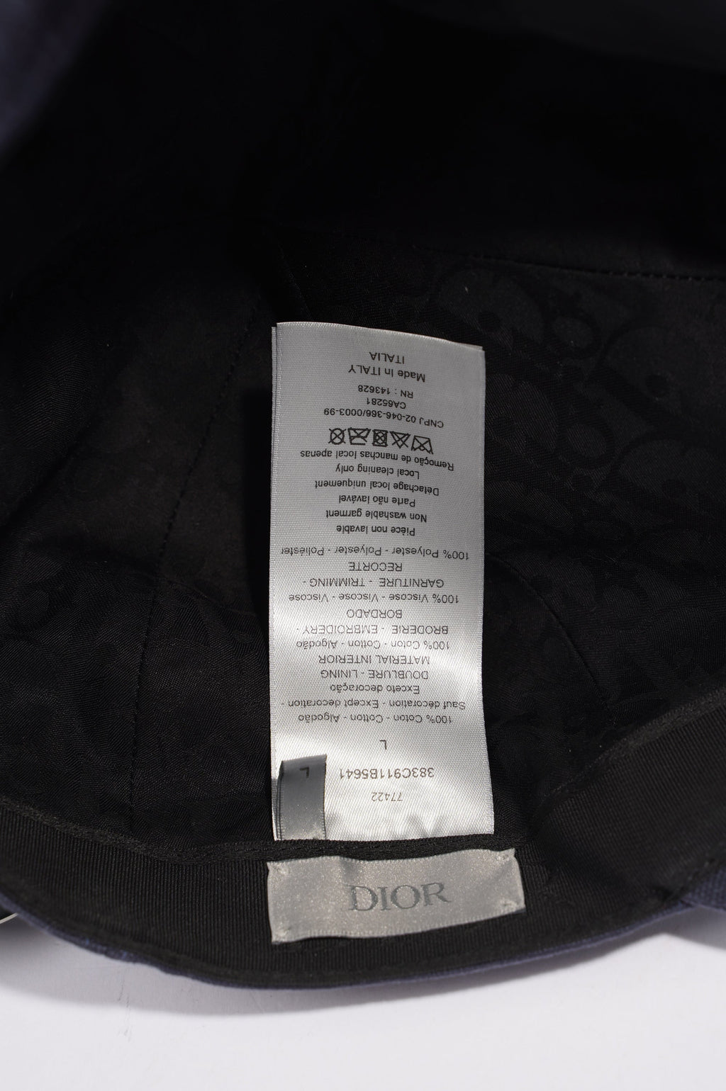 Christian Dior Dior Baseball Cap Blue Cotton Large
