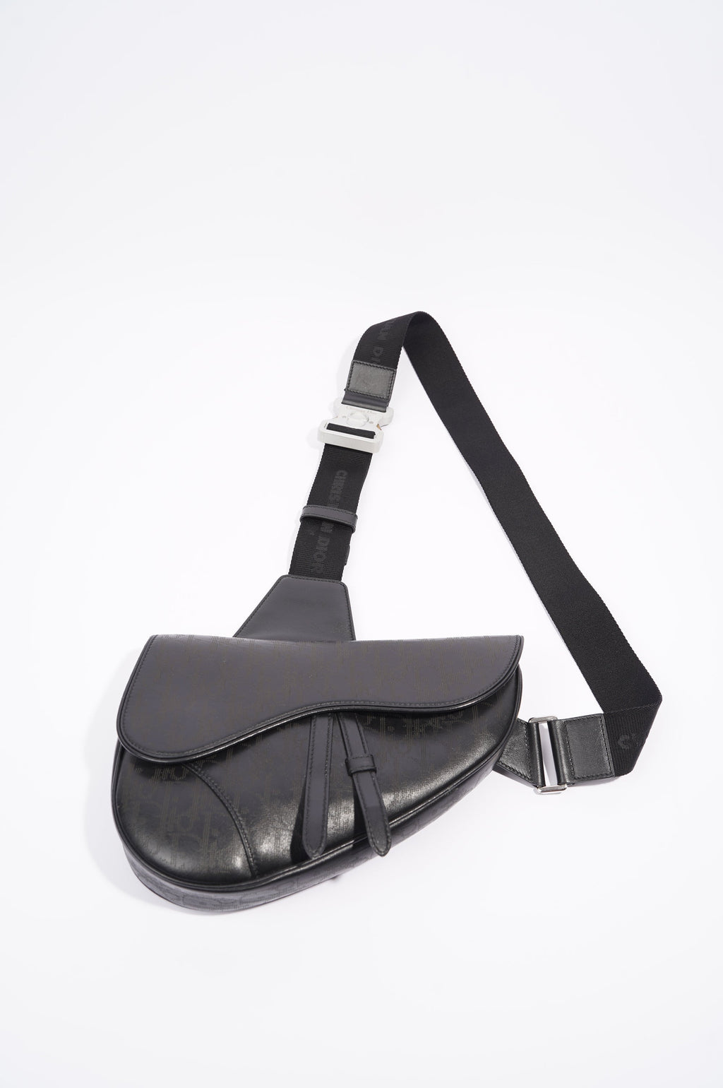 Christian Dior Mens Saddle Bag Black Leather