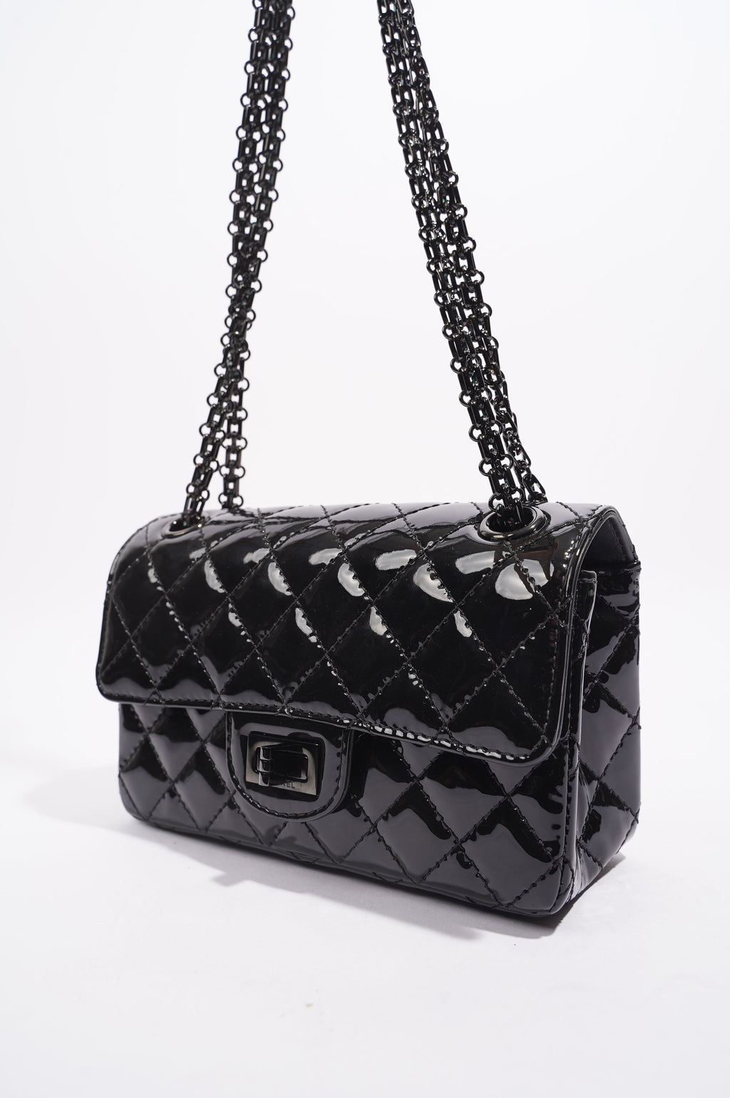Chanel Womens Reissue 2.55 So Black Patent