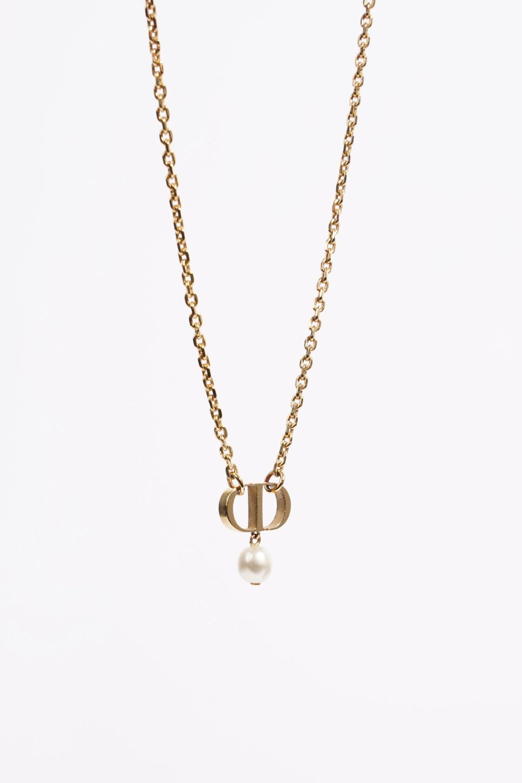 Christian Dior Womens Petit CD Choker Necklace Golden Finish Base Metal