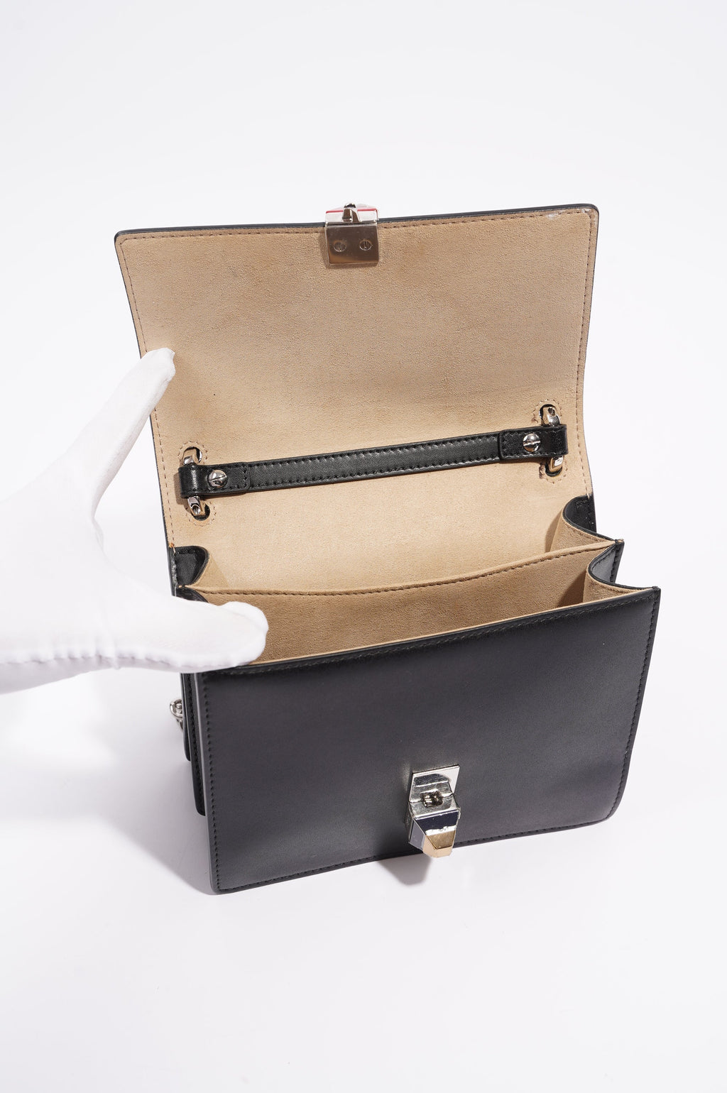 Fendi Womens Kan I Bag Black Small