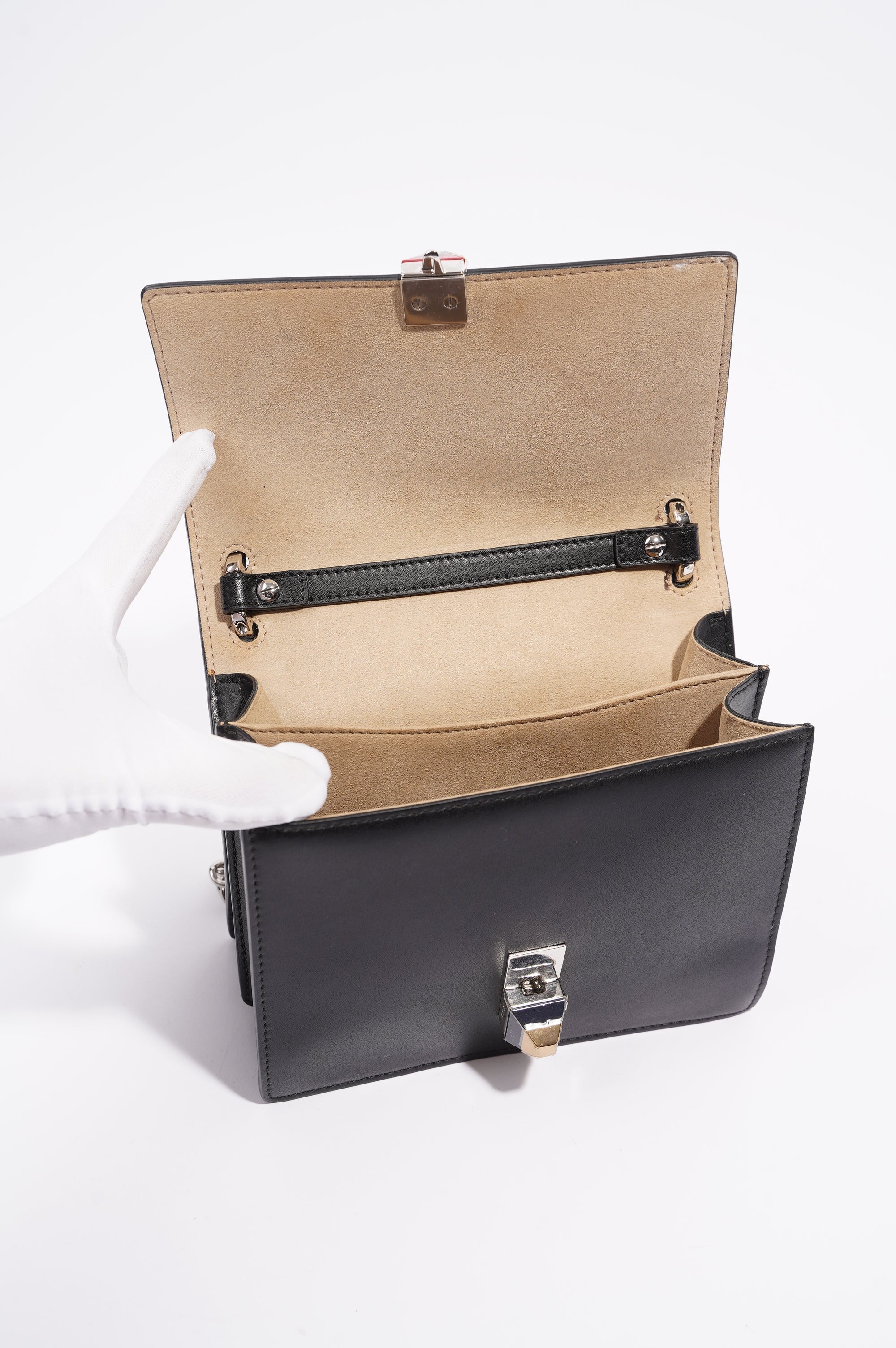 Fendi Womens Kan I Bag Black Small