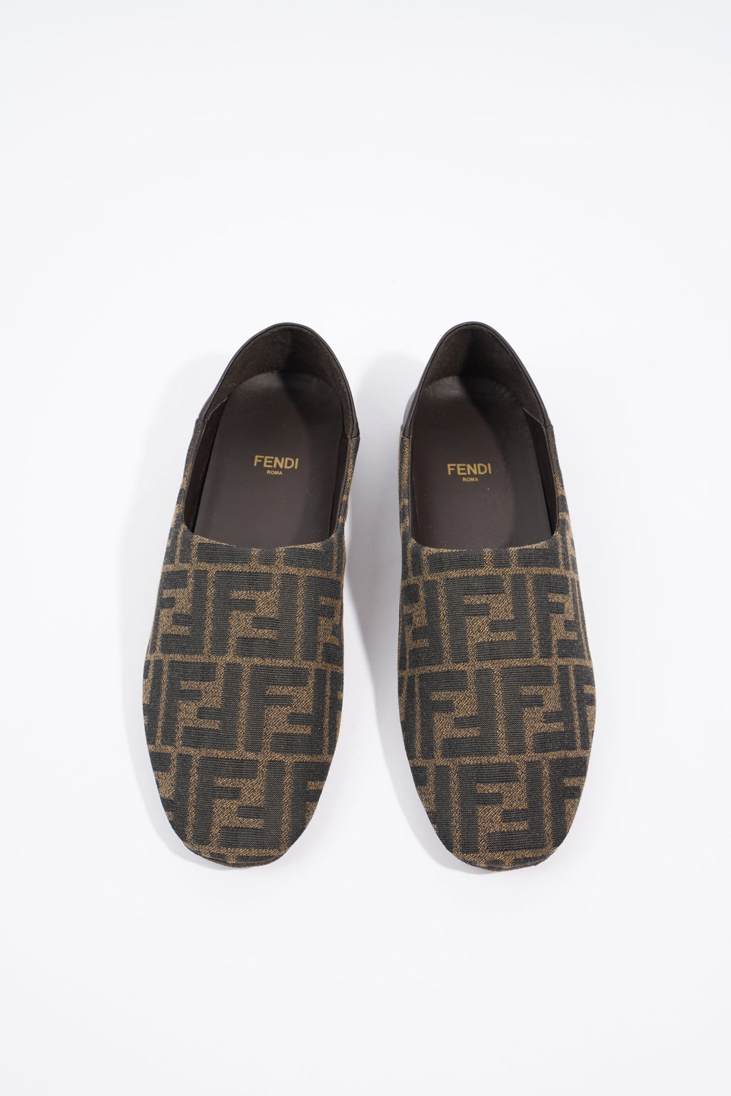 Fendi FF Logo Slippers Brown / Beige EU 38 / UK 5