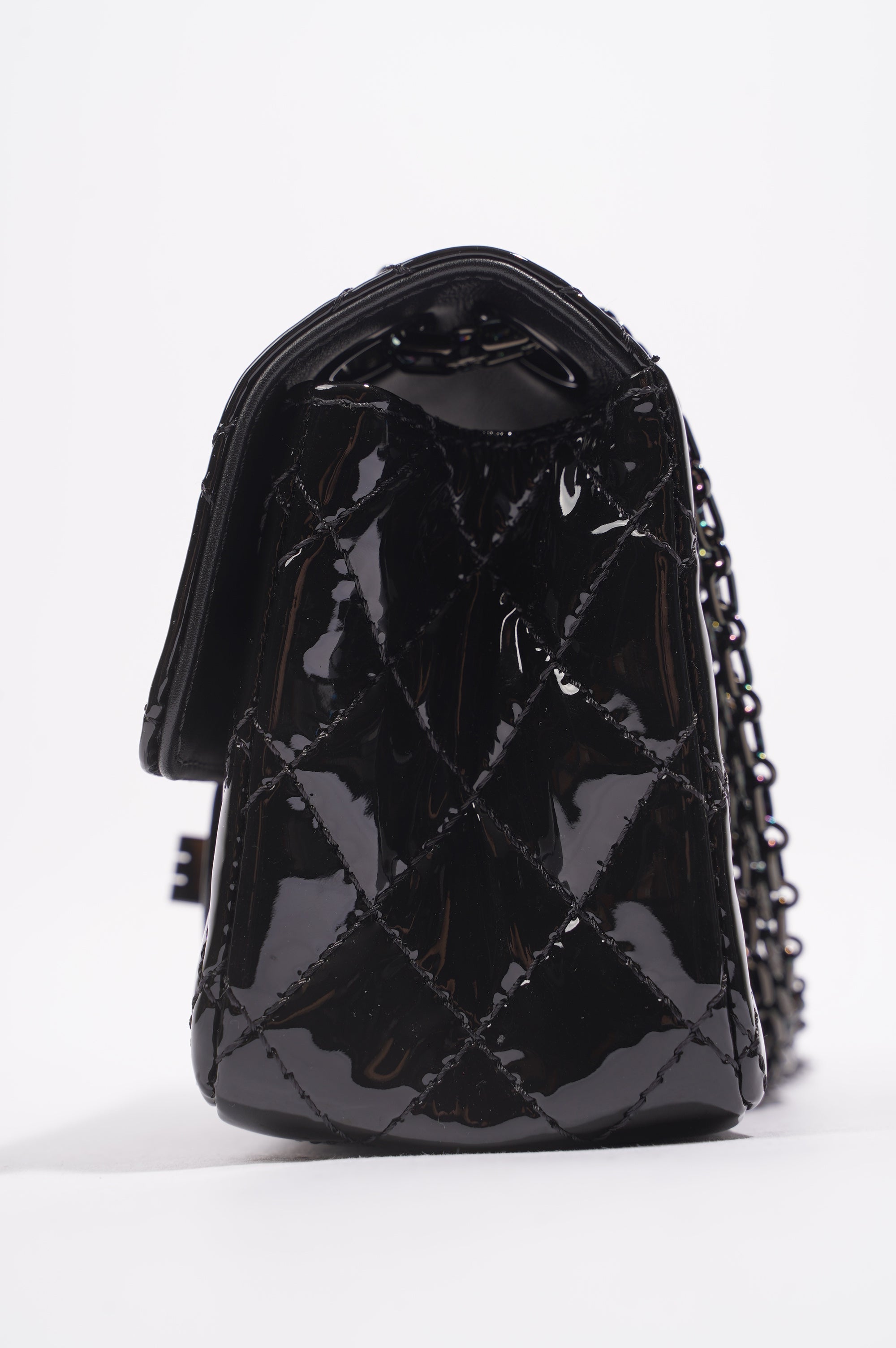 Chanel Womens Reissue 2.55 So Black Patent