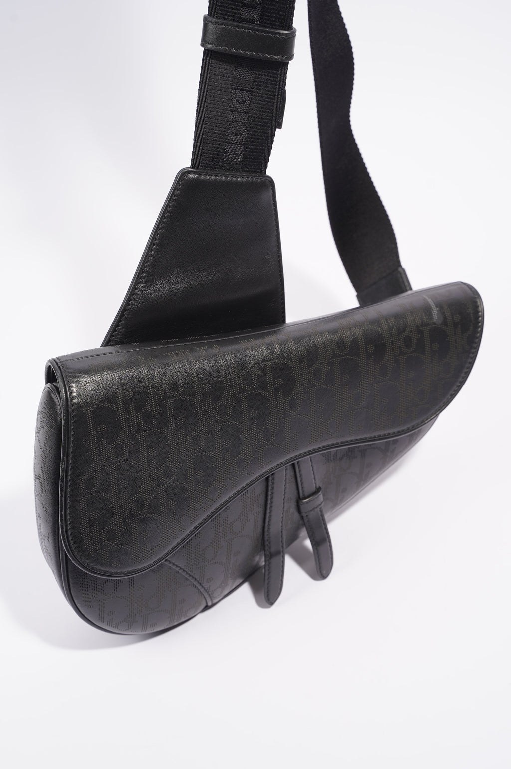 Christian Dior Mens Saddle Bag Black Leather