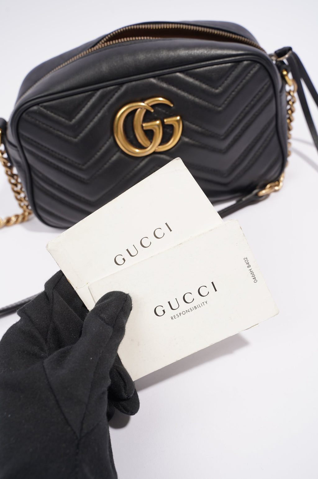 Gucci Womens Marmont Zip Black / Gold Small