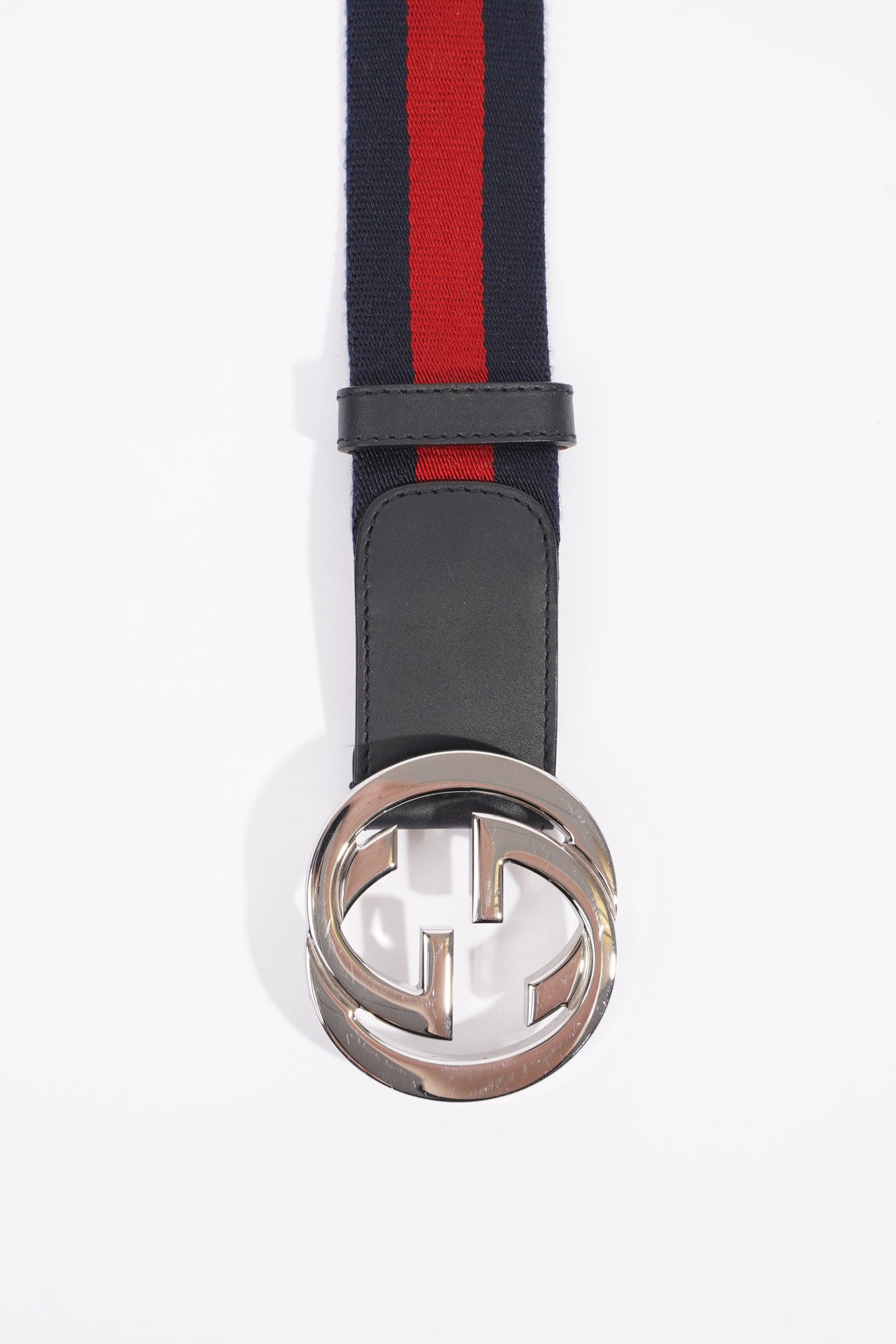 Gucci Mens Interlocking Belt Navy / Red 95cm - 38"