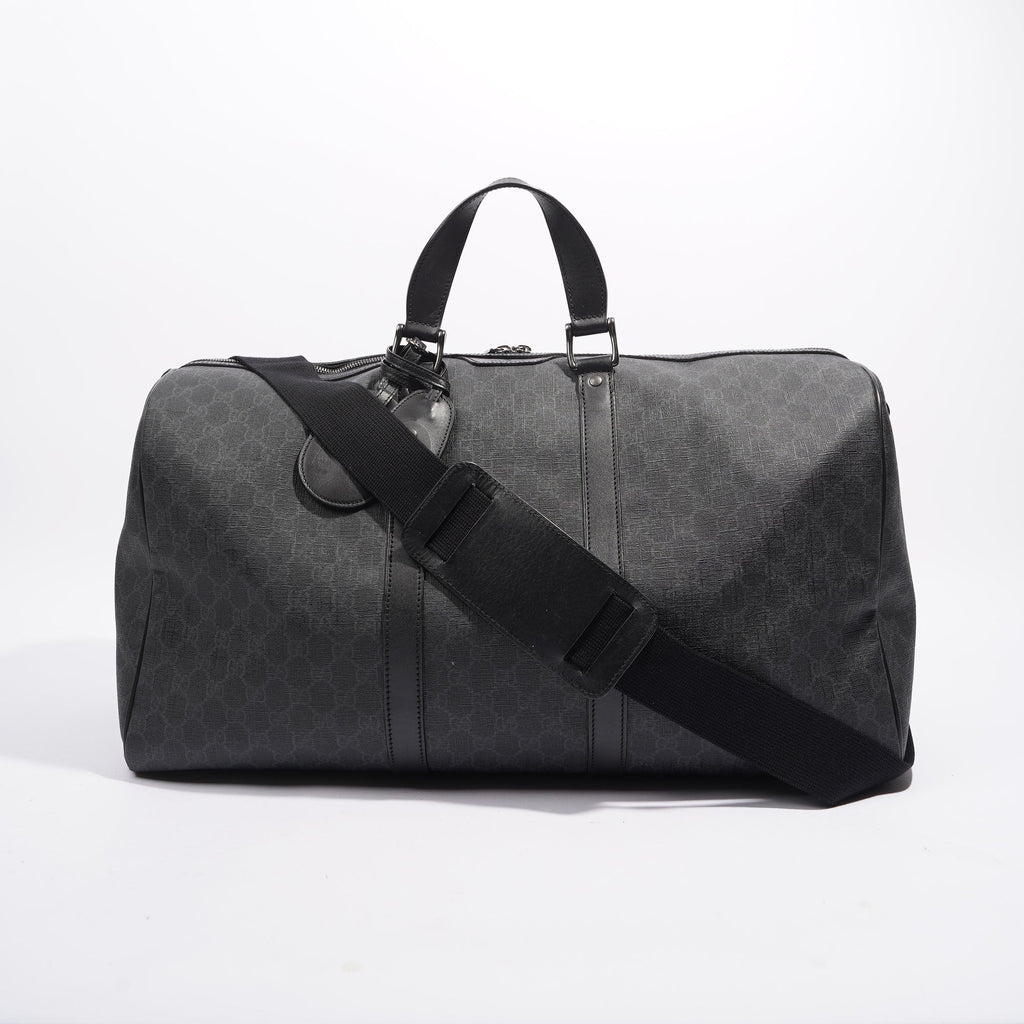 Gucci Mens GG Duffle Bag Grey Canvas