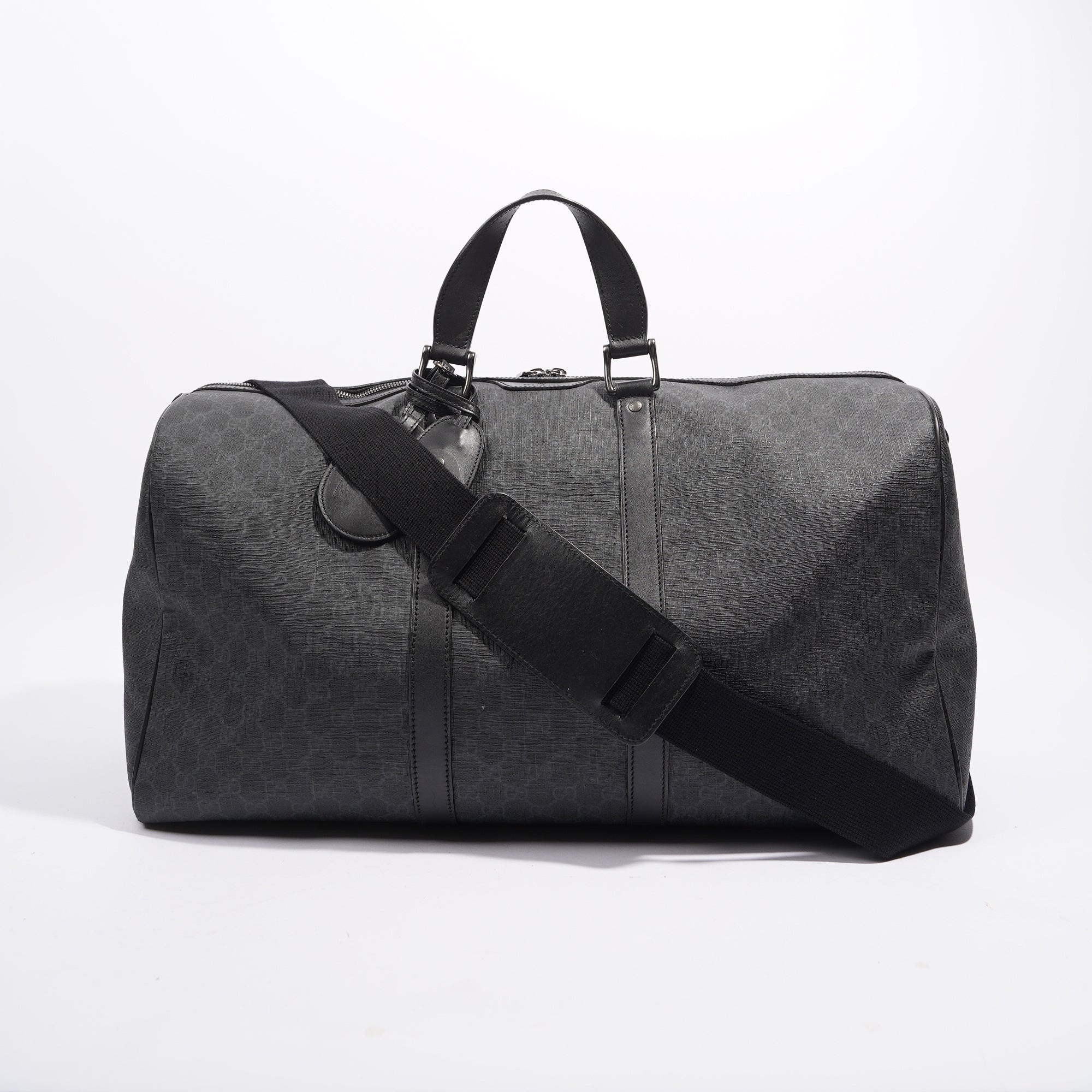 Gucci Mens GG Duffle Bag Grey Canvas