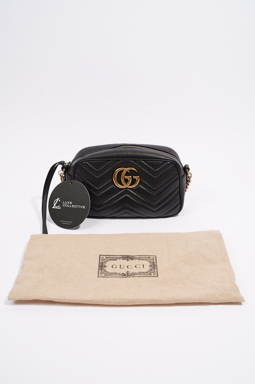 Gucci Womens Marmont Zip Black / Gold Small