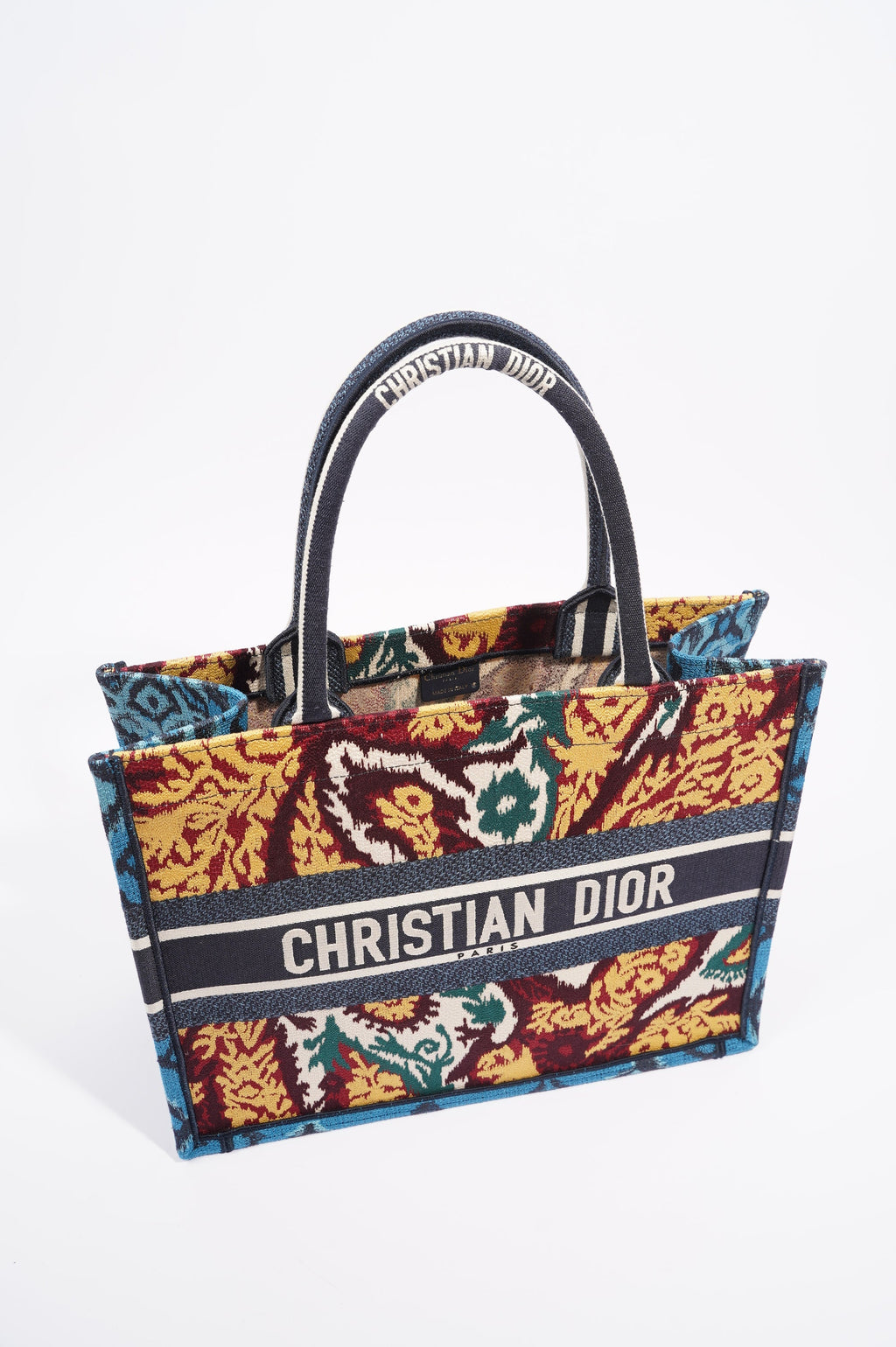 Christian Dior Womens Book Tote Blue / Multi Medium