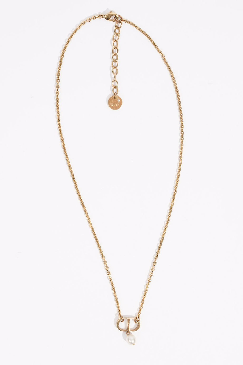 Christian Dior Womens Petit CD Choker Necklace Golden Finish Base Metal