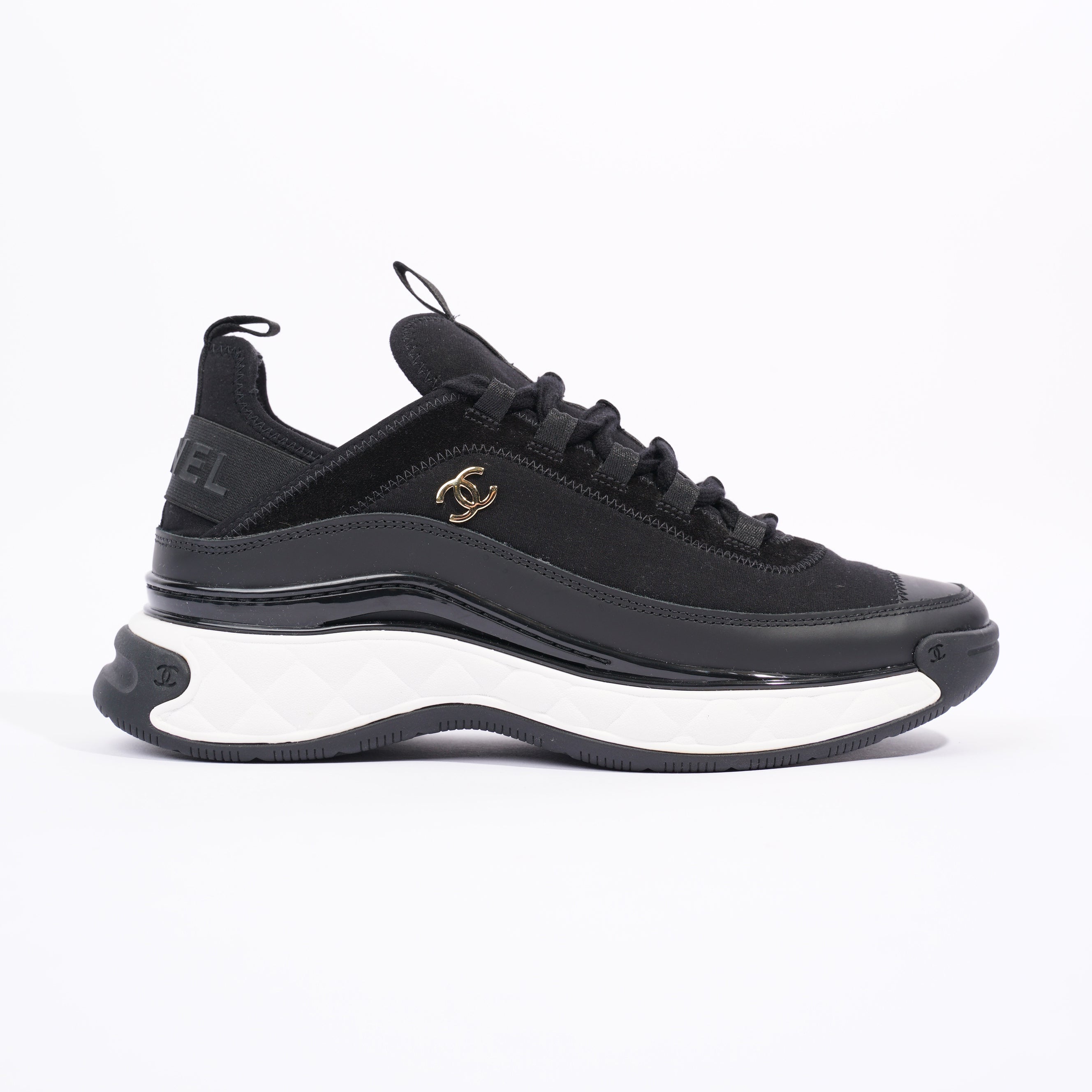 Chanel Womens CC Logo Black / White EU 41 / UK 8
