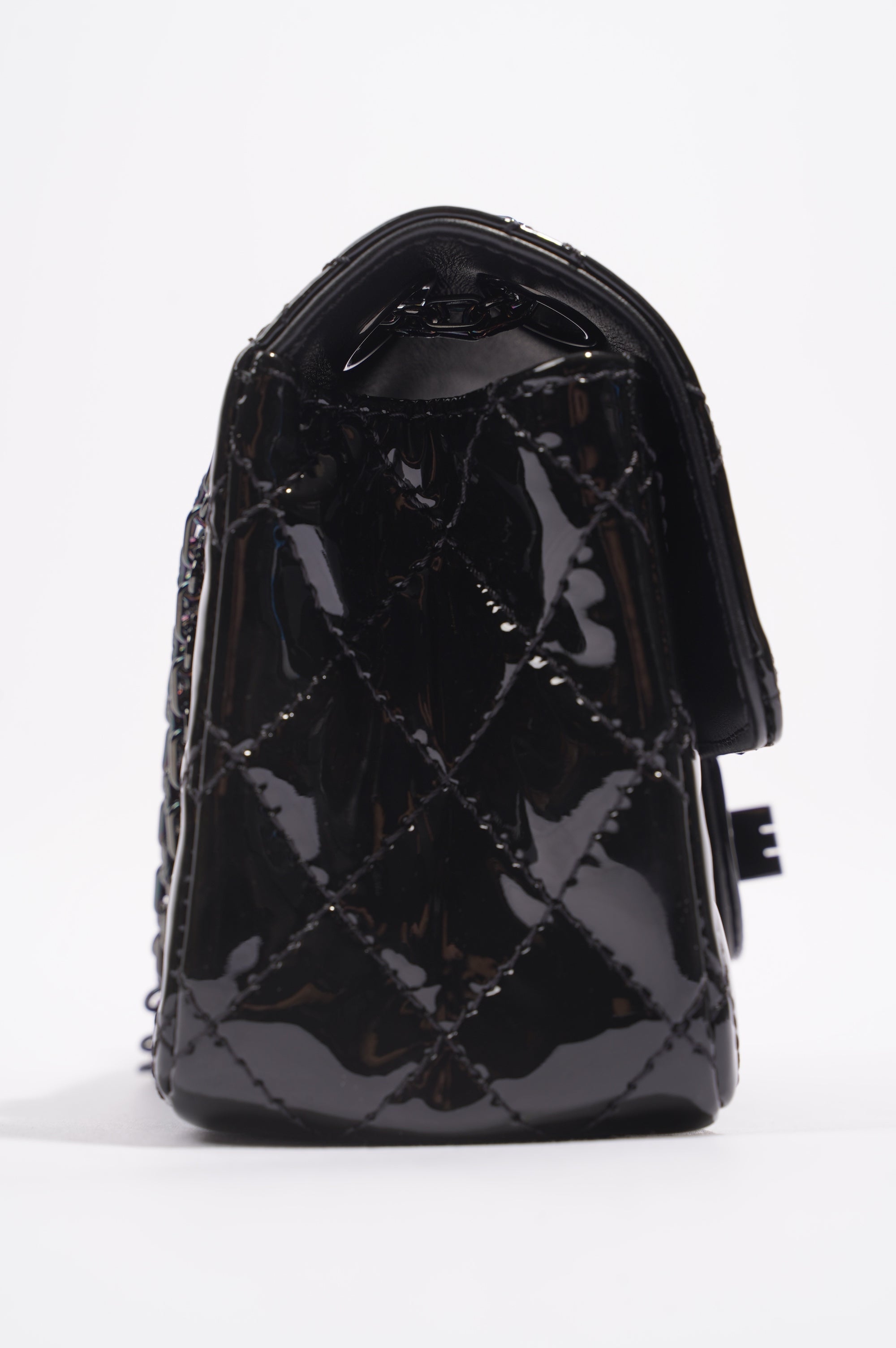 Chanel Womens Reissue 2.55 So Black Patent