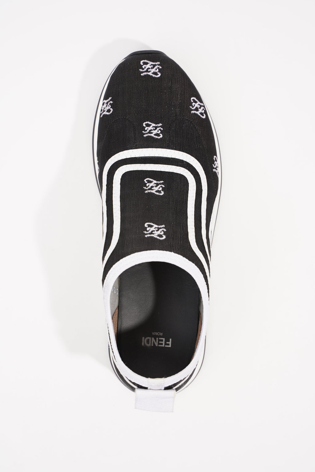 Fendi Womens Freedom Sneaker Black White EU 36.5 / UK 3.5