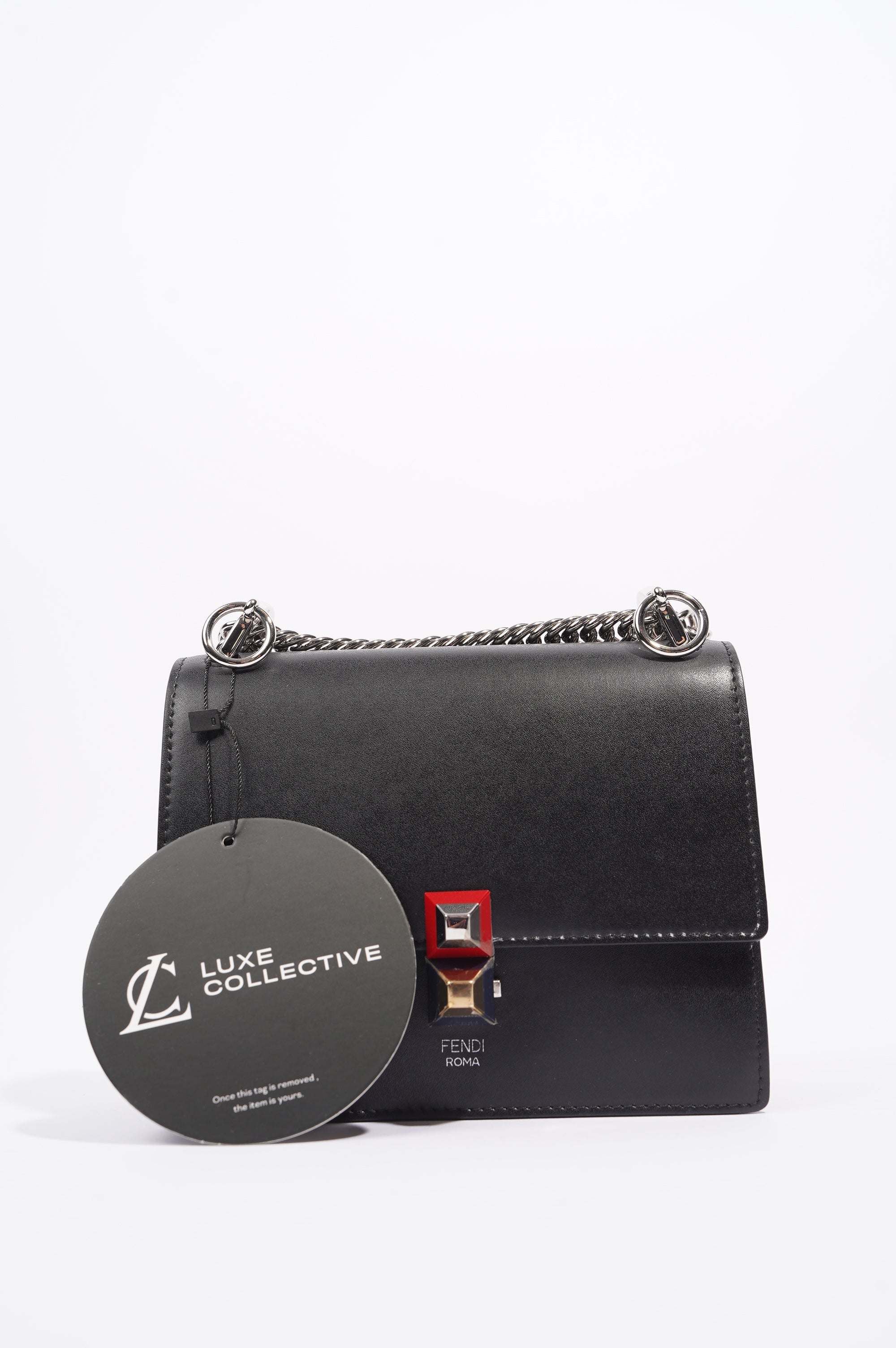 Fendi Womens Kan I Bag Black Small