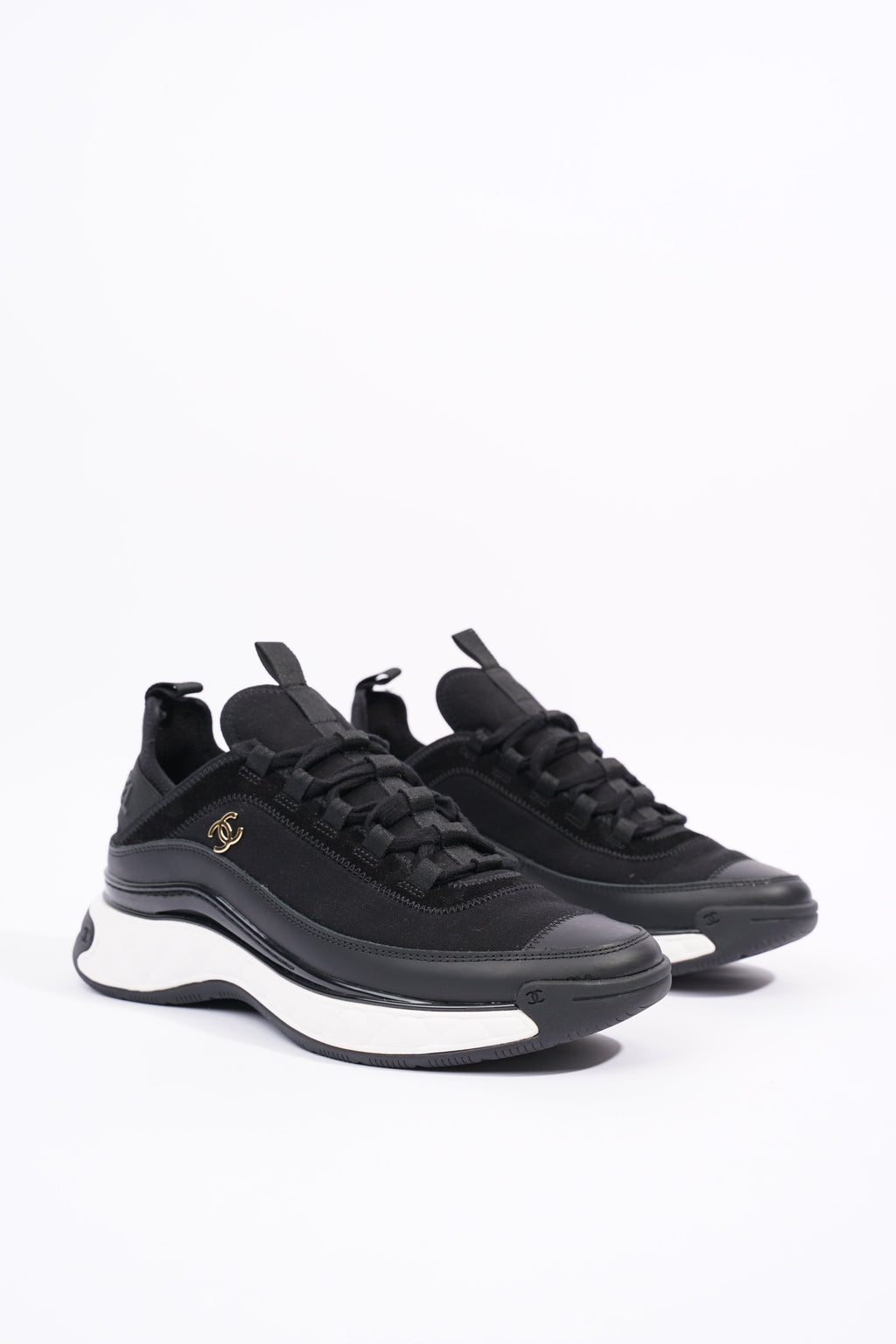 Chanel Womens CC Logo Black / White EU 41 / UK 8