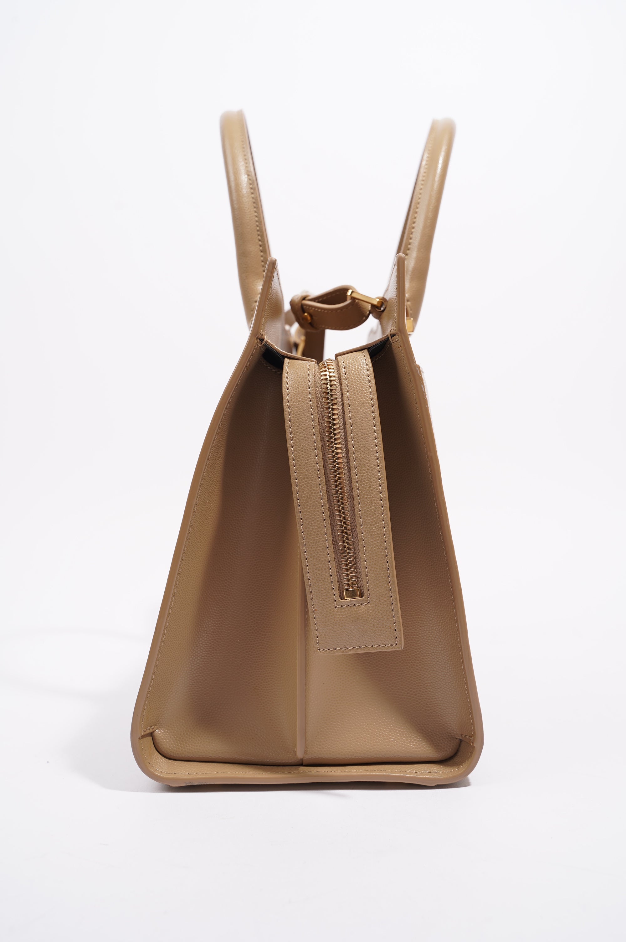 Saint Laurent Womens Uptown Tote Beige Small