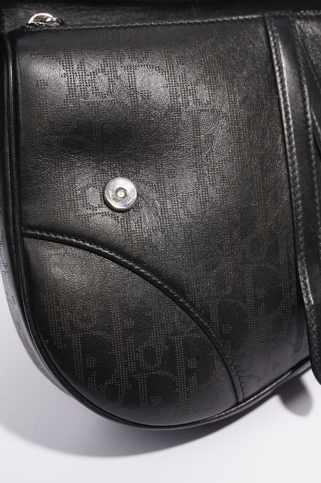 Christian Dior Mens Saddle Bag Black Leather