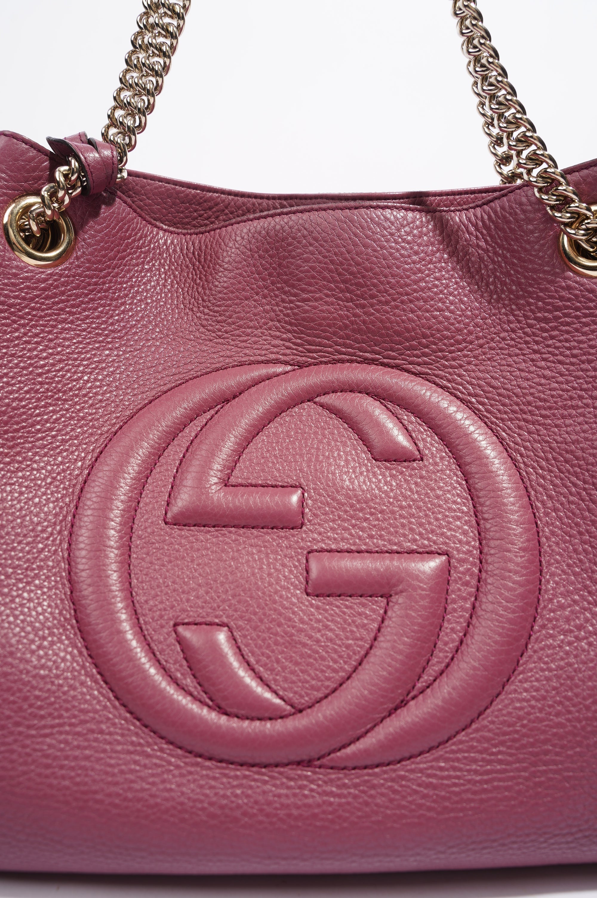 Gucci Womens Soho Shopper Tote Pink Leather