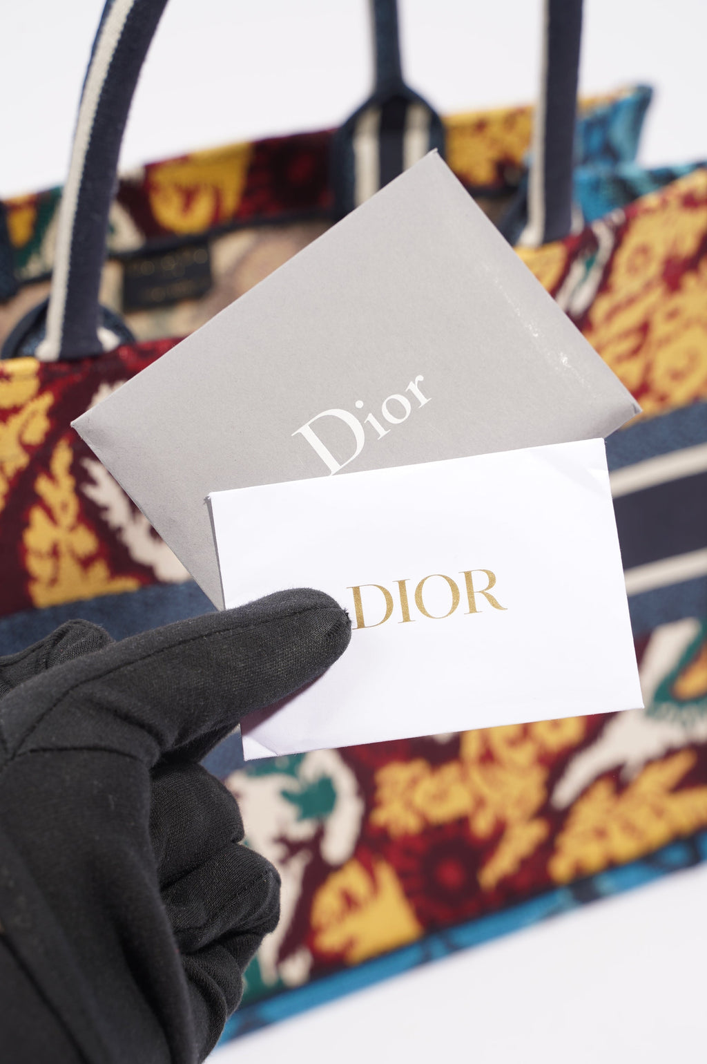Christian Dior Womens Book Tote Blue / Multi Medium