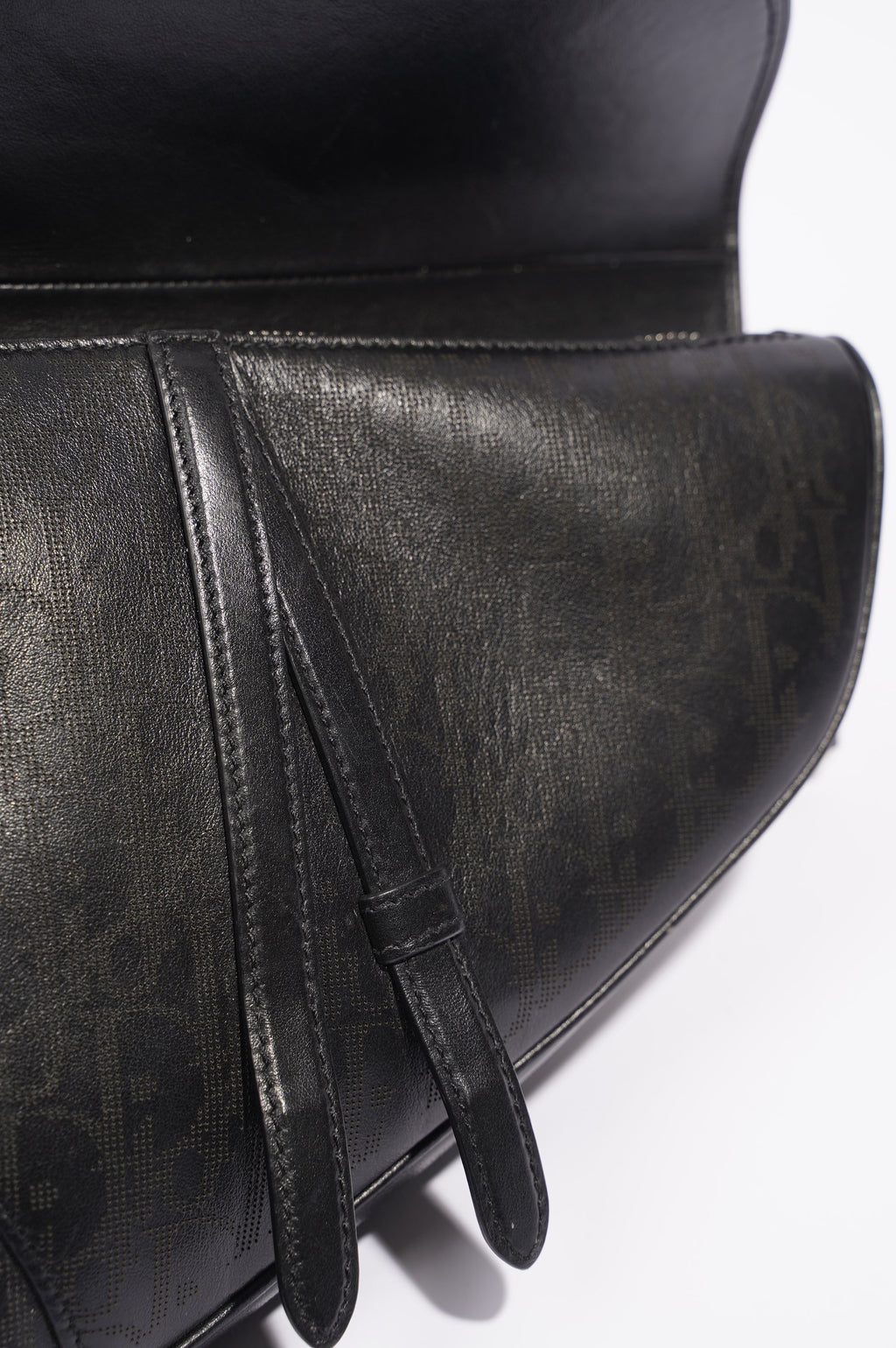 Christian Dior Mens Saddle Bag Black Leather
