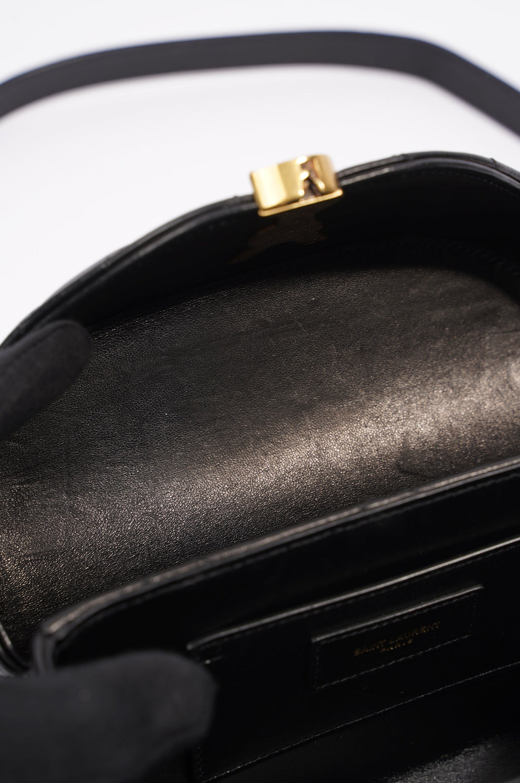 Saint Laurent Womens June Quilted Box Bag Black Leather